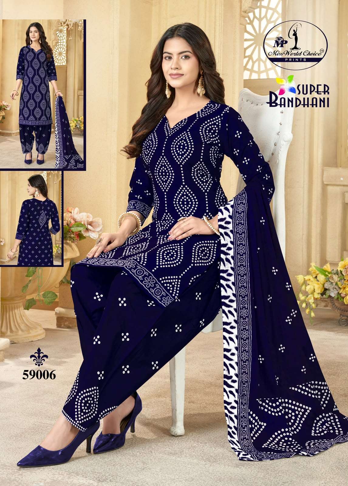 Miss World Choice Super Bandhani Vol 59 Pure Cotton Bandhani Dress Material view 4