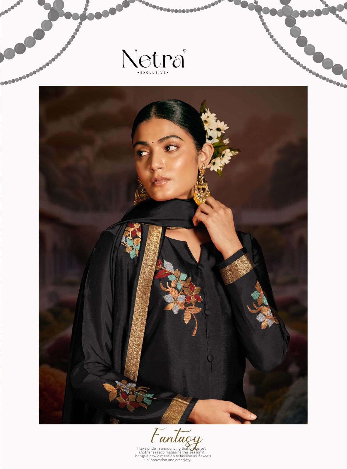 Netra Berlin Black Edition Fancy Woven Silk Suit Premium Collection view 4