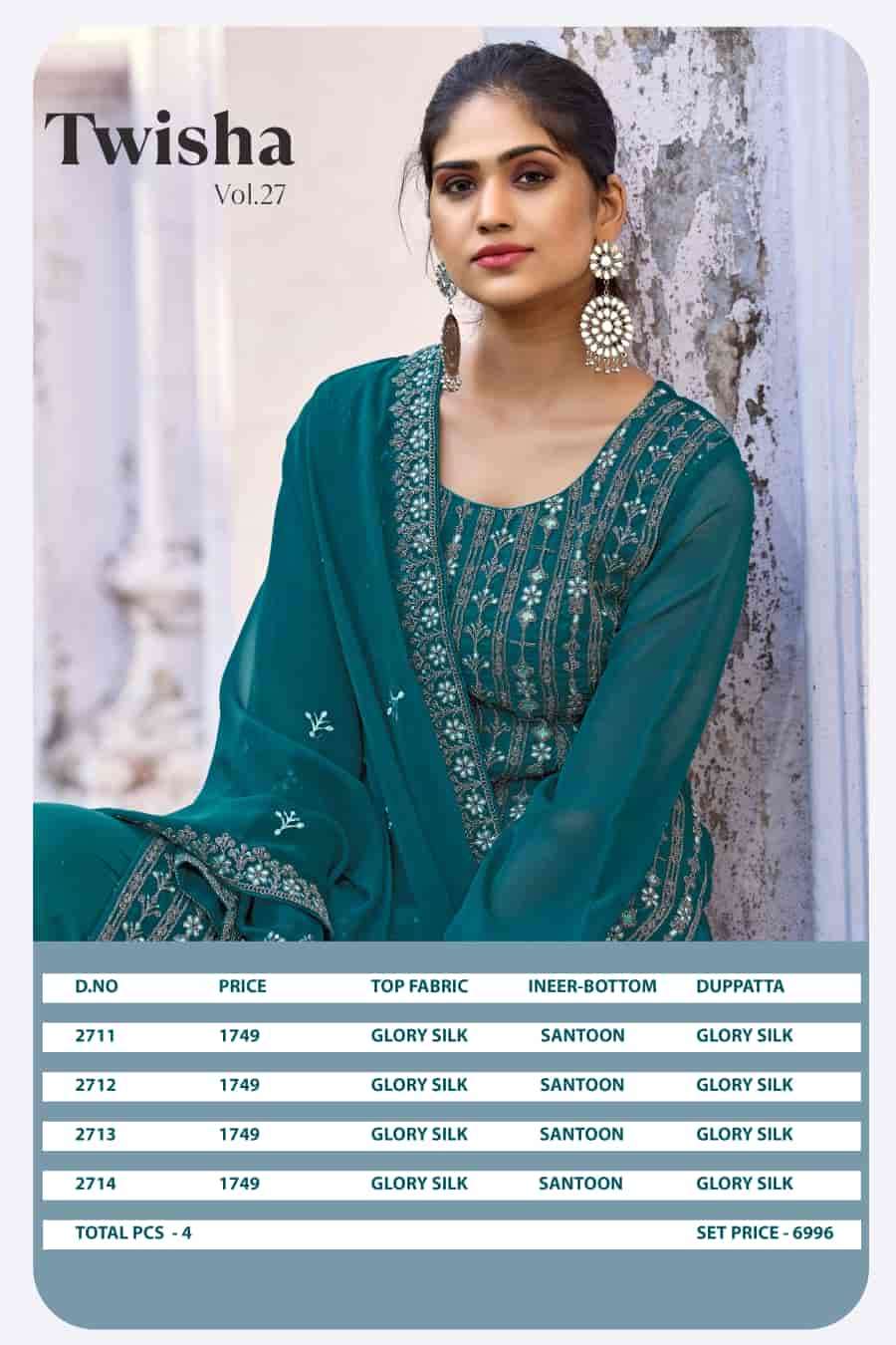 Aanaya Twisha Vol 27 Party Wear Silk Suit view 6