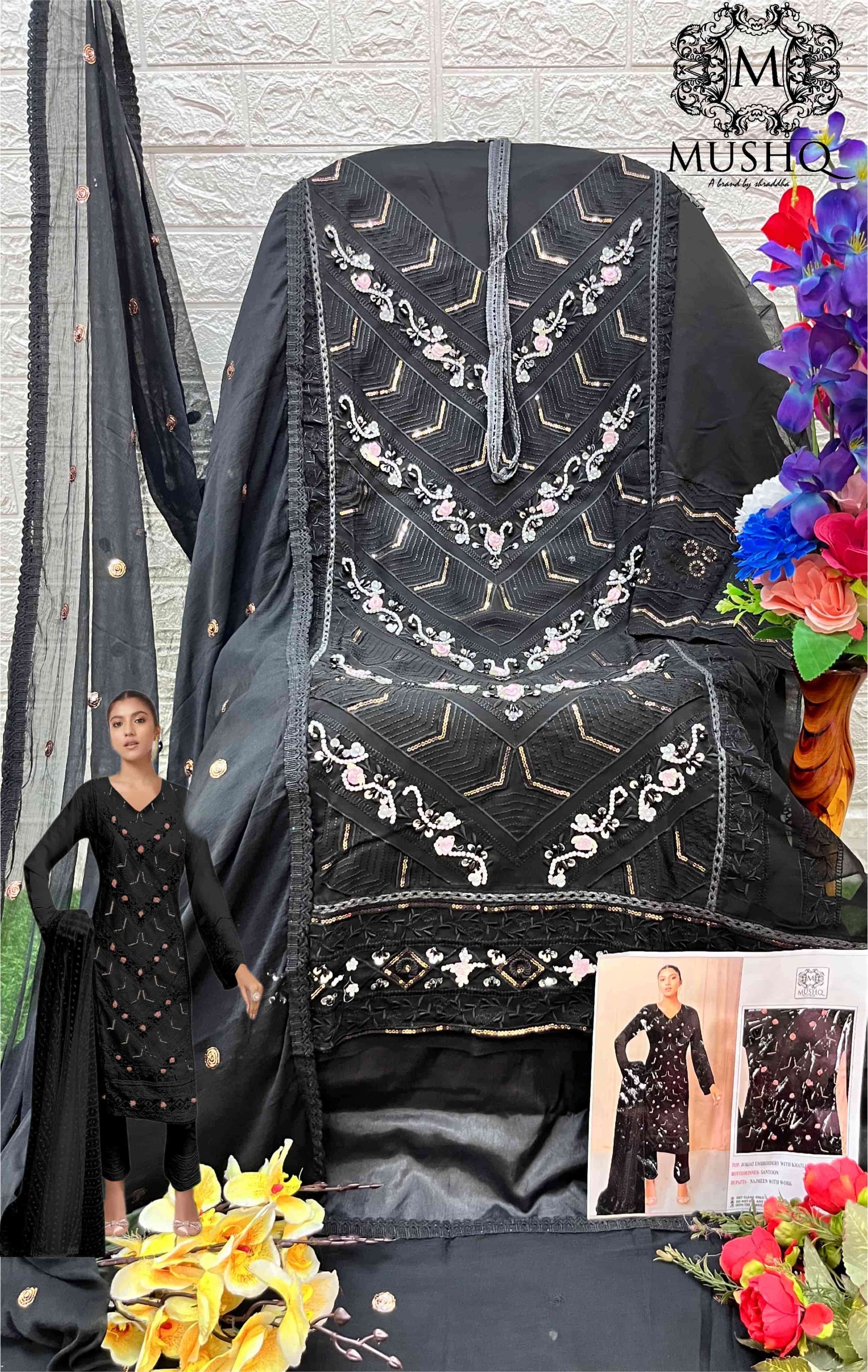 Mushq M-216 Pakistani Embroidered Suit view 6