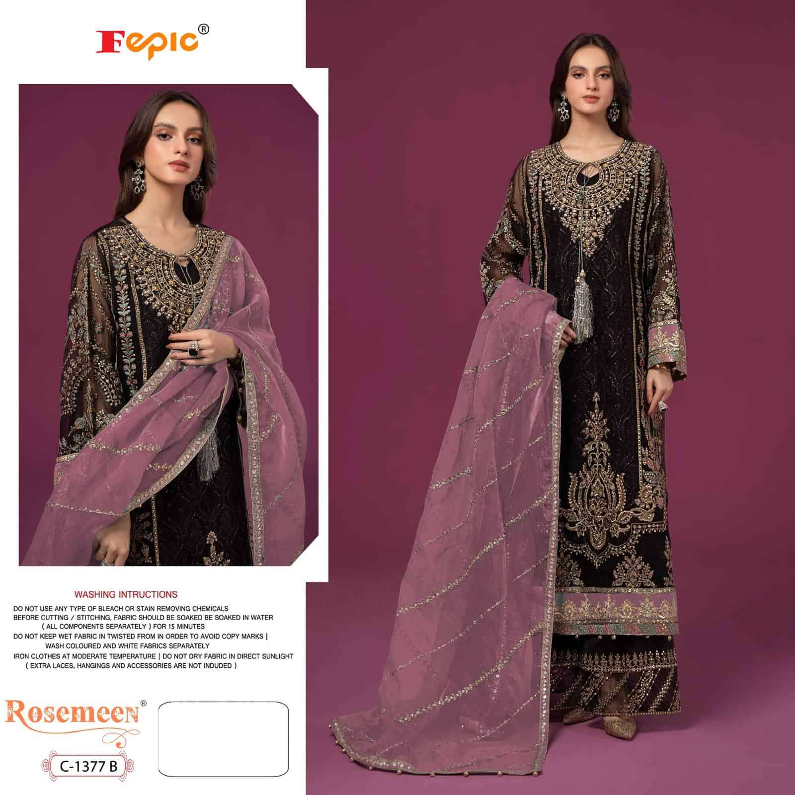 Fepic C 1377 B Pakistani Style Georgette Designer Suit Ensemble