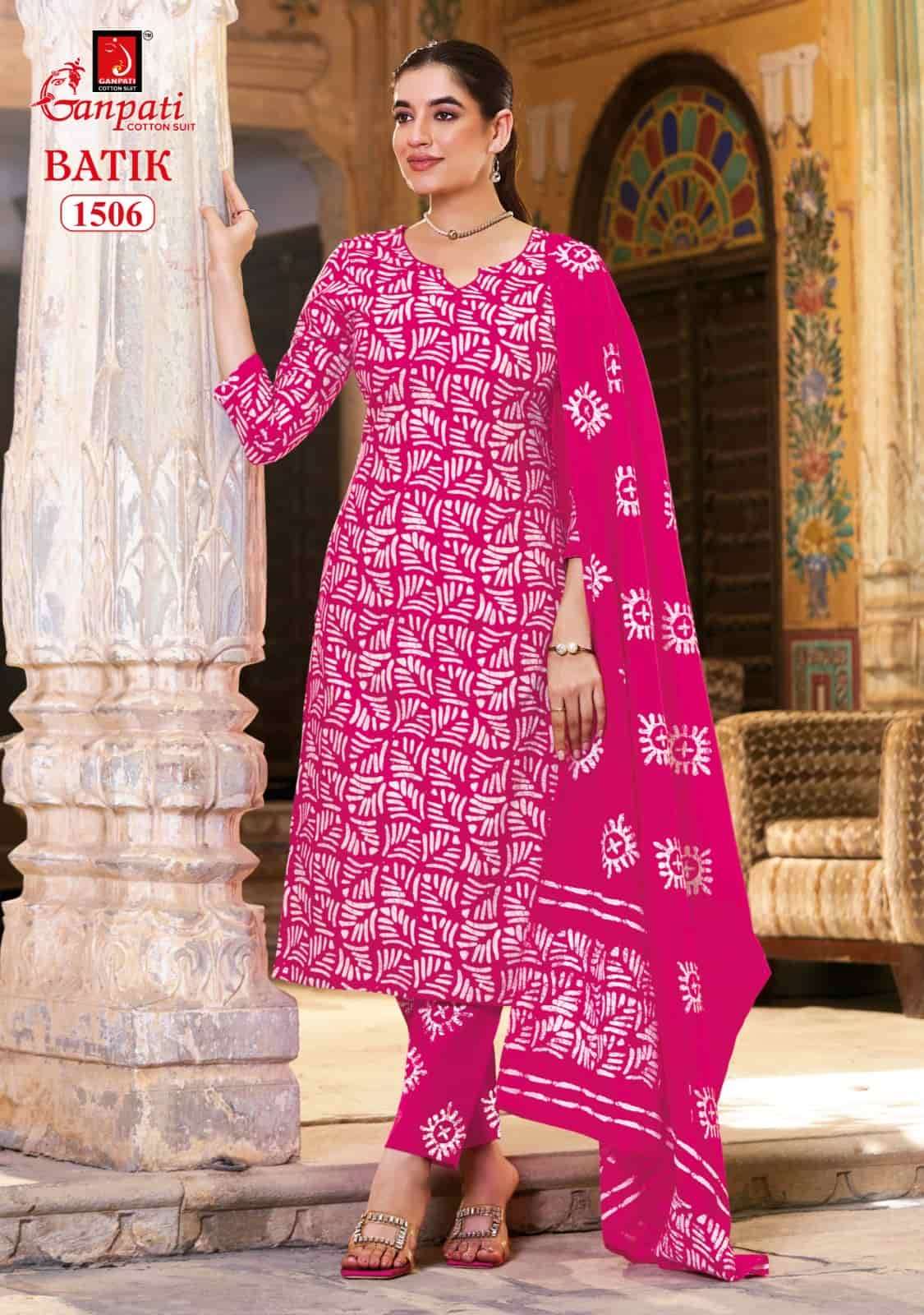 Ganpati Batik With Pant Vol 15 Unstitch Cotton Ladies Dress view 5