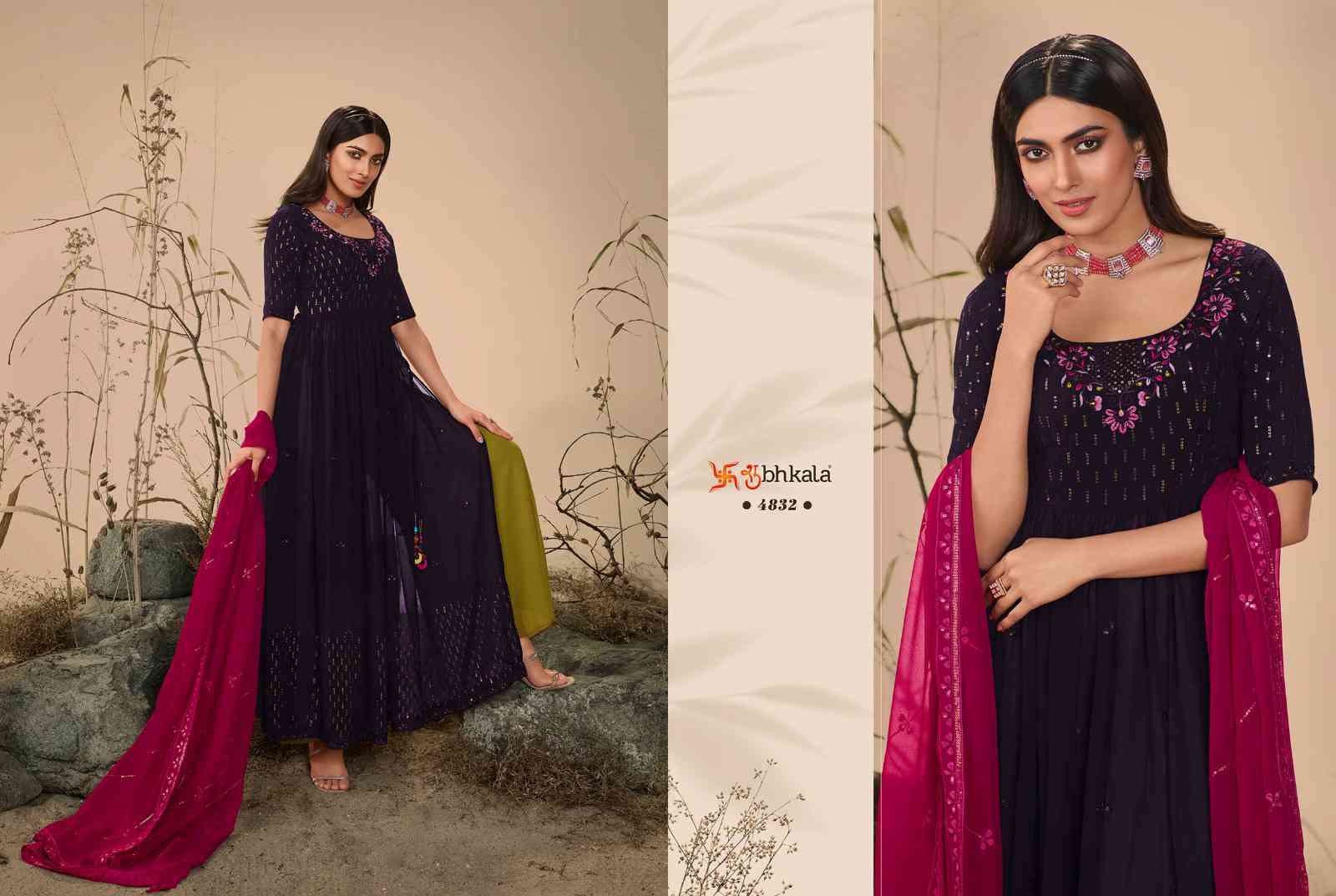 Shubhkala Flory Vol 27 Party Wear Nayra Cut Traditional Dress view 13