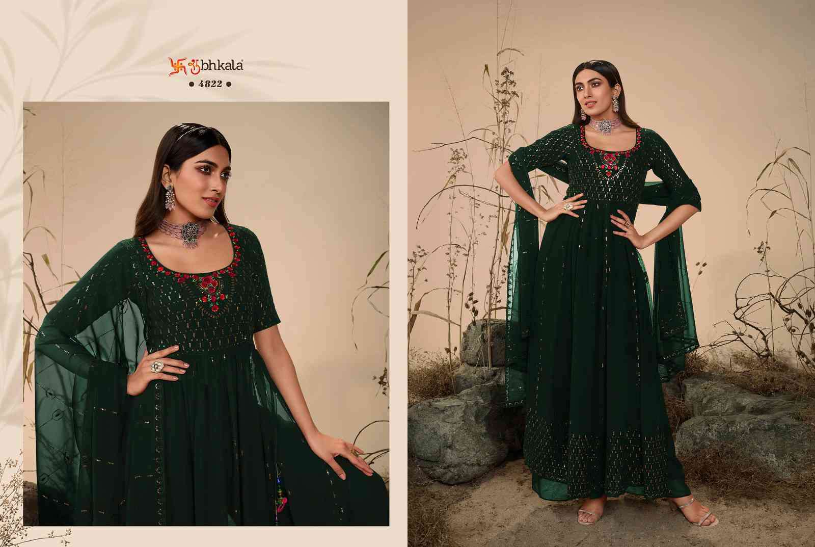 Shubhkala Flory Vol 27 Party Wear Nayra Cut Traditional Dress view 3