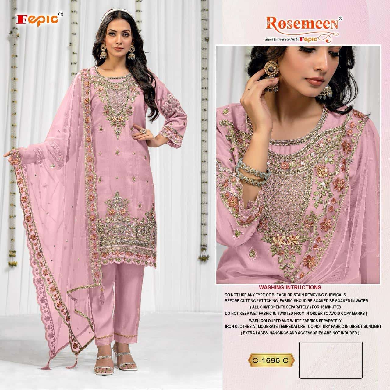 Fepic C 1696 Colors Festive Wear Style Latest Heavy Designer Pakistani Suit Wholesalers view 2
