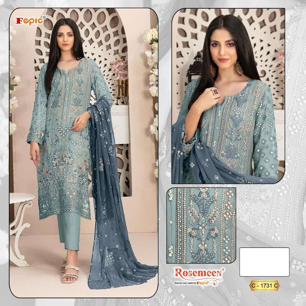 Fepic C 1731 C Exclusive Georgette Embroidered Pakistani Salwar Kameez Ensemble