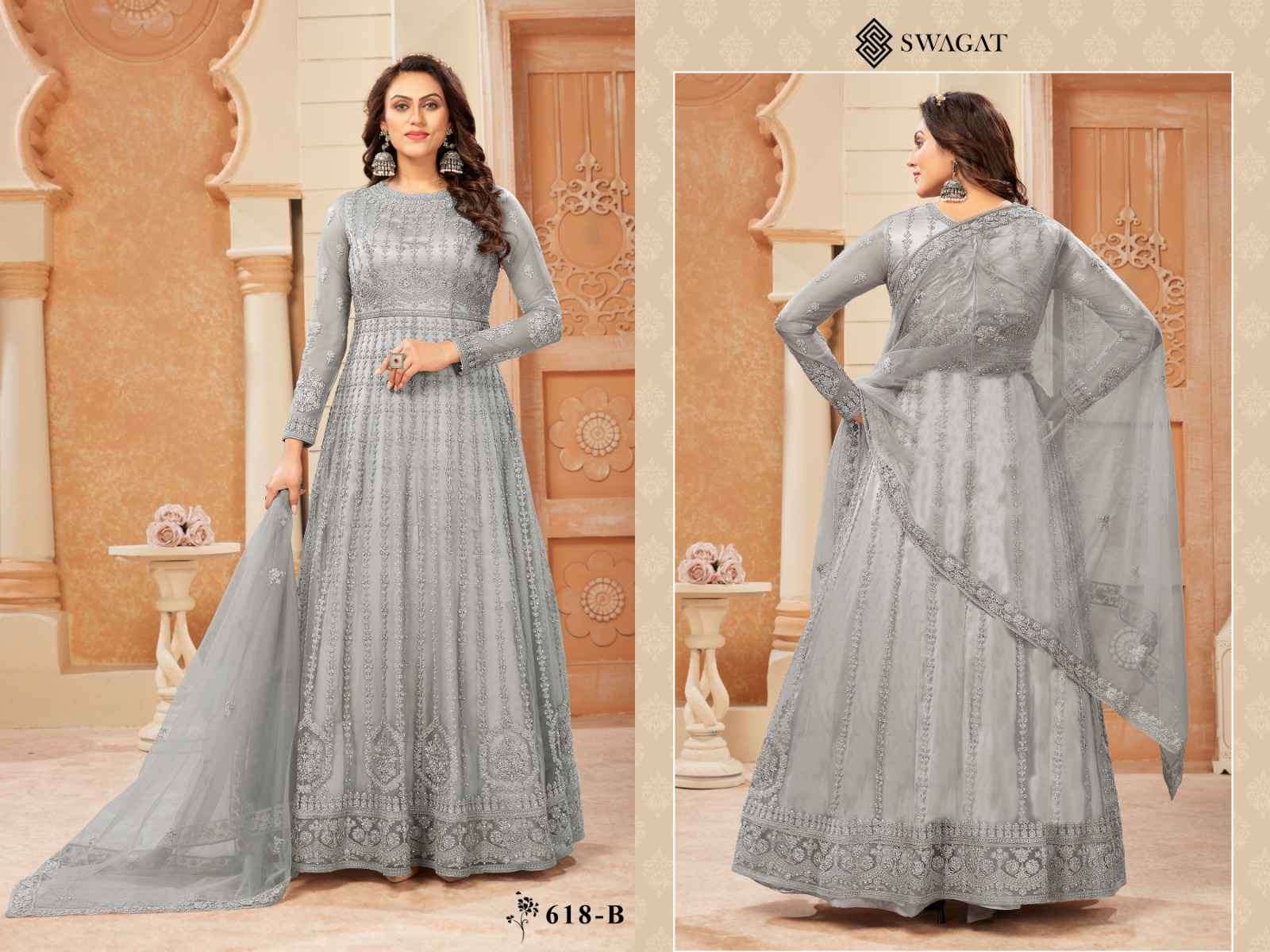 Swagat 618 Colors Partywear Net Anarkali Gown view 2
