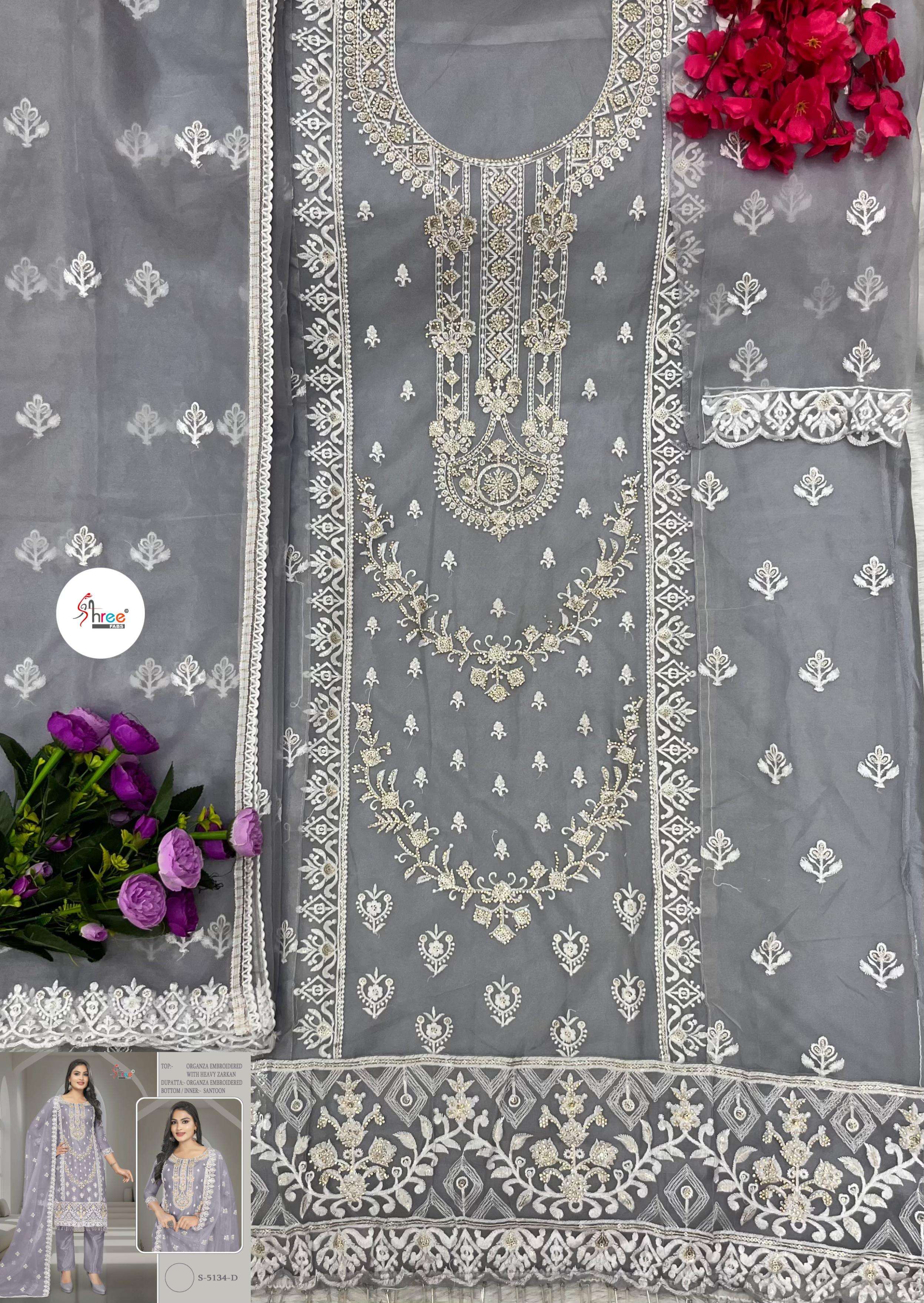 Shree Fabs S 5134 Colors Pakistani Designer Organza Embroidered Suit Collection view 6