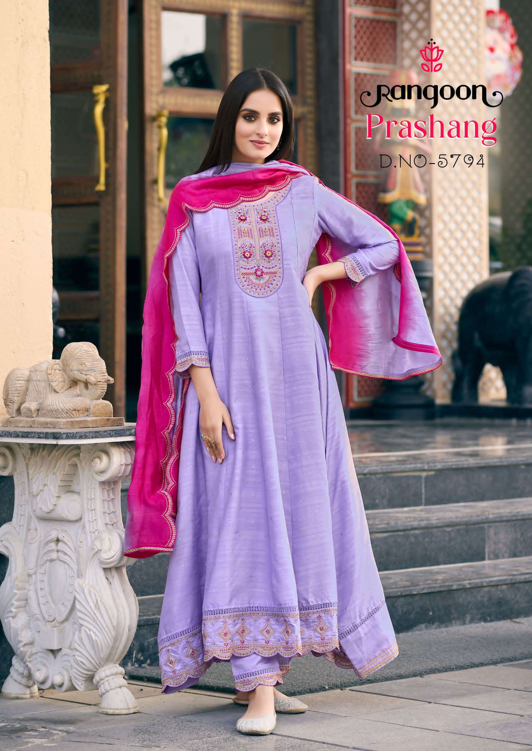 Rangoon Prashang Anarkali Pattern Stylish Suit Latest Designs view 7