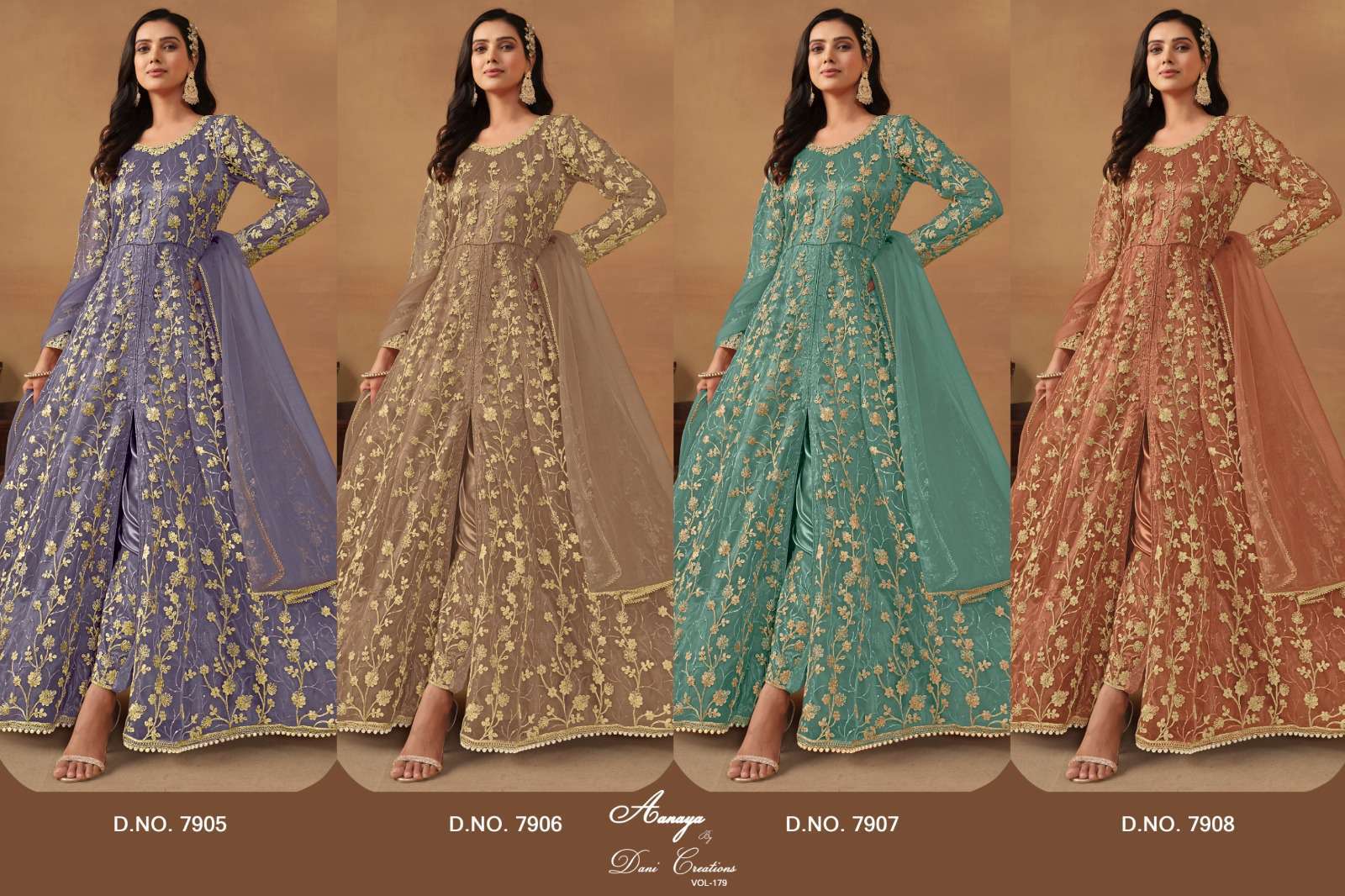 Aanaya Vol 179 7905 To7908 New Colors Wedding Wear Designer Dress Catalog Exporter view 2