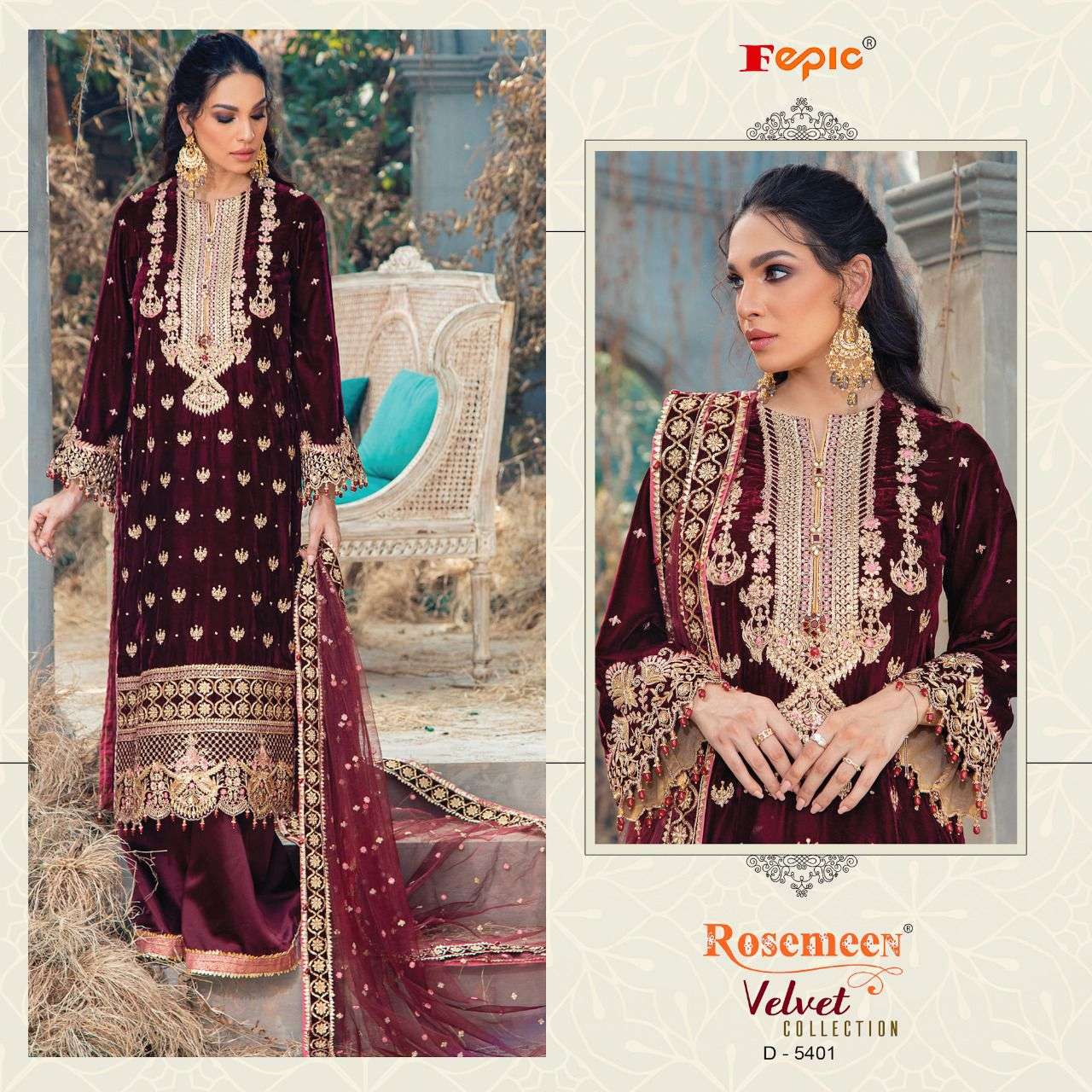 Fepic Rosemeen Embroidered Velvet Pakistani Suit view 2