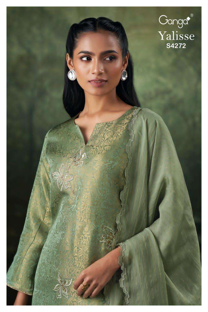 Ganga Fashion Jacquard Silk Partywear Suit view 3