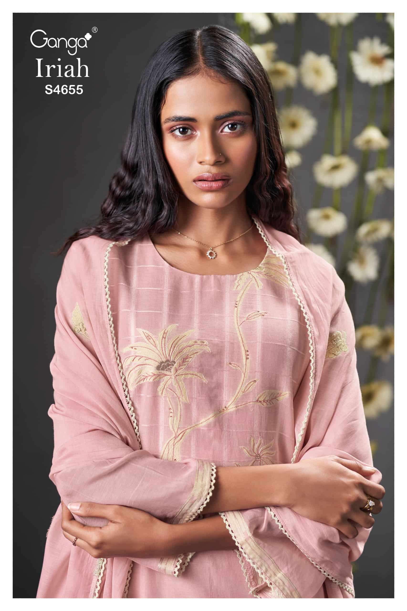 Ganga Fashion Iriah 4655 Fancy Jacquard Style Designer Suit Collection view 4