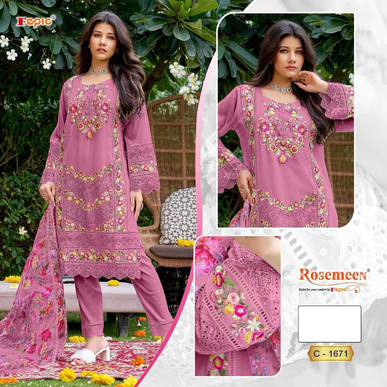 Fepic C 1671 Colors Designer Straight Style Pakistani Dress view 4