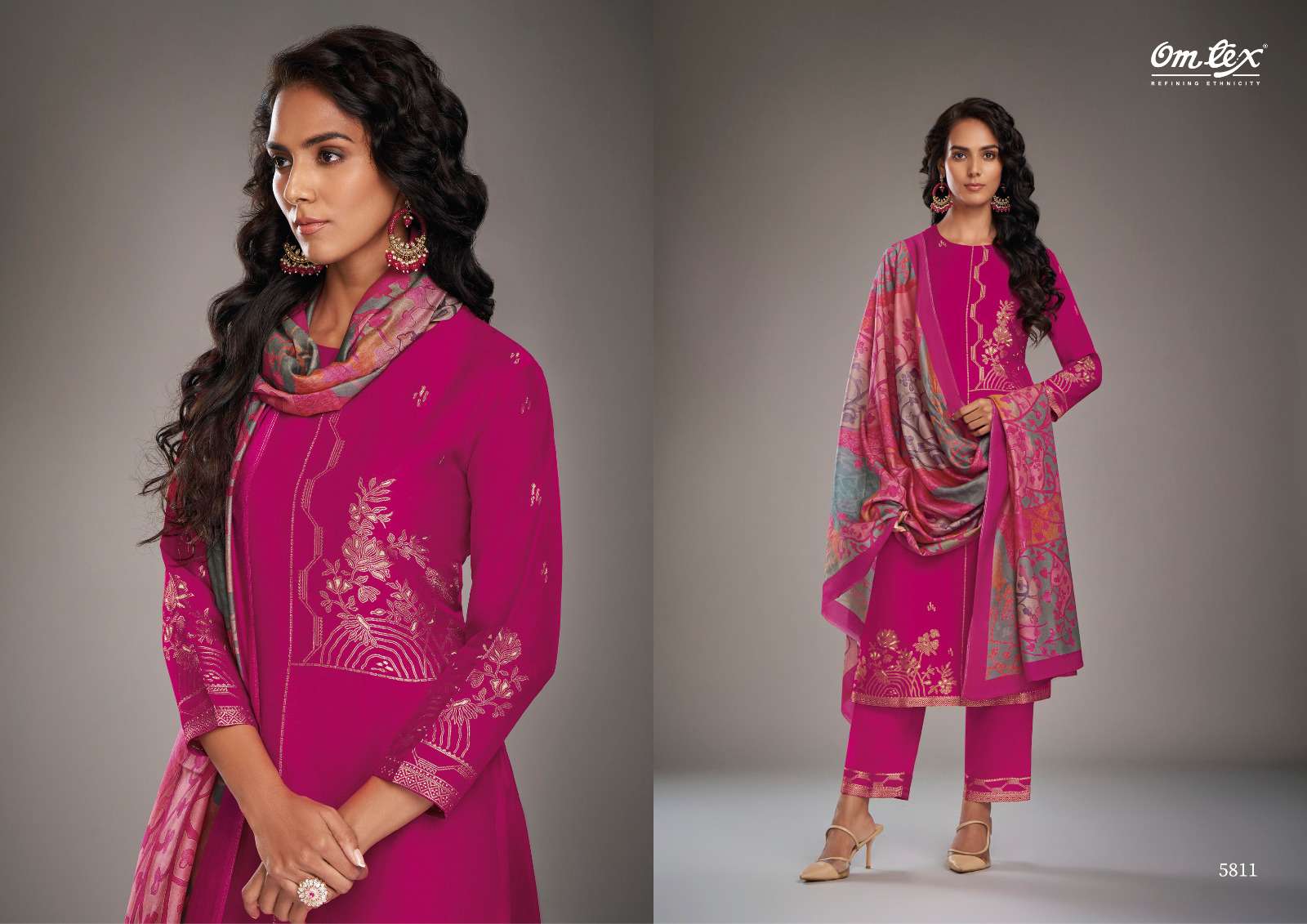 Omtex Darshi Jacquard Silk Partywear Designs Ladies Suit Collection view 2