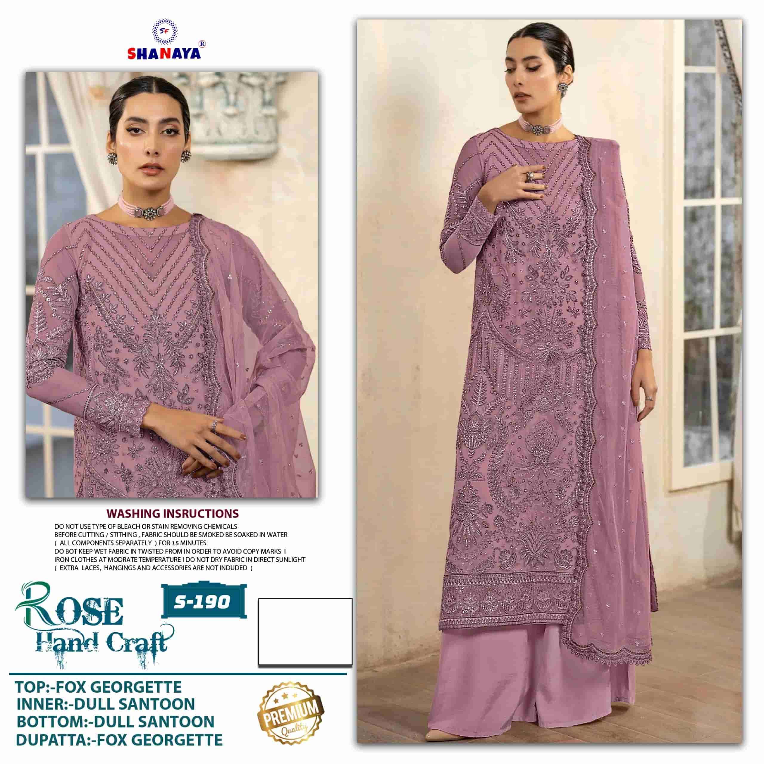 Shanya S 190 Pakistani Style Designer Georgette Embroidered Suit Exporter view 2