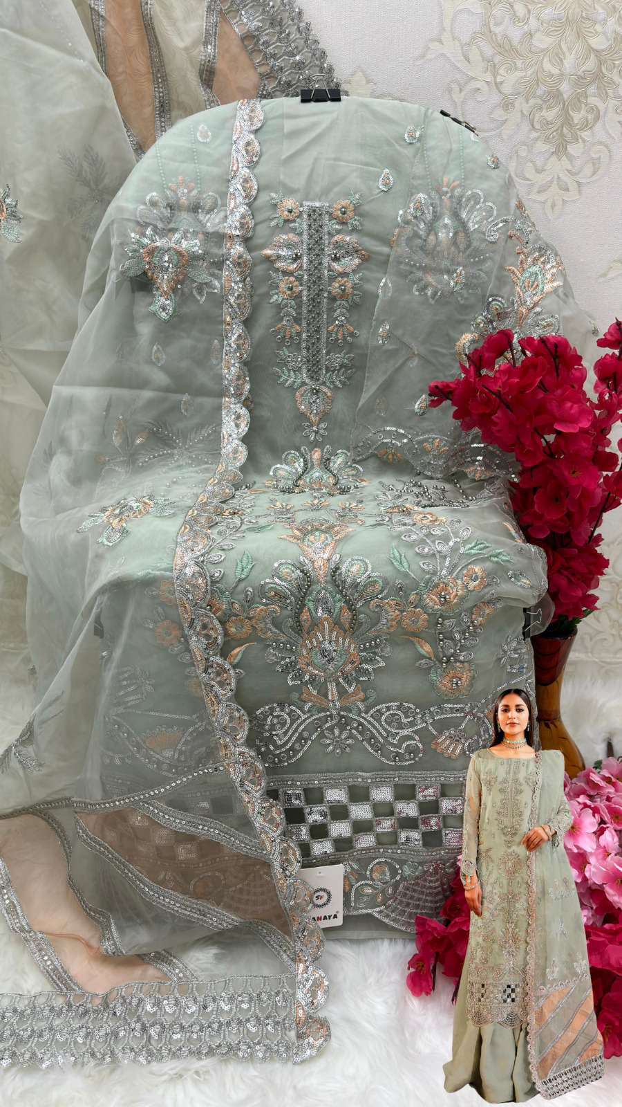 Shanaya Rose Premium Edition S 161 Colors Pakistani Organza Designer Suit view 6