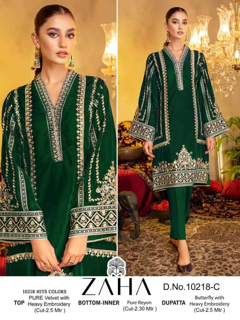 Zaha Aafiya Vol 2 10218 Hits Colors Pakistani Festive Wear Style Designer Suit Exporters view 3