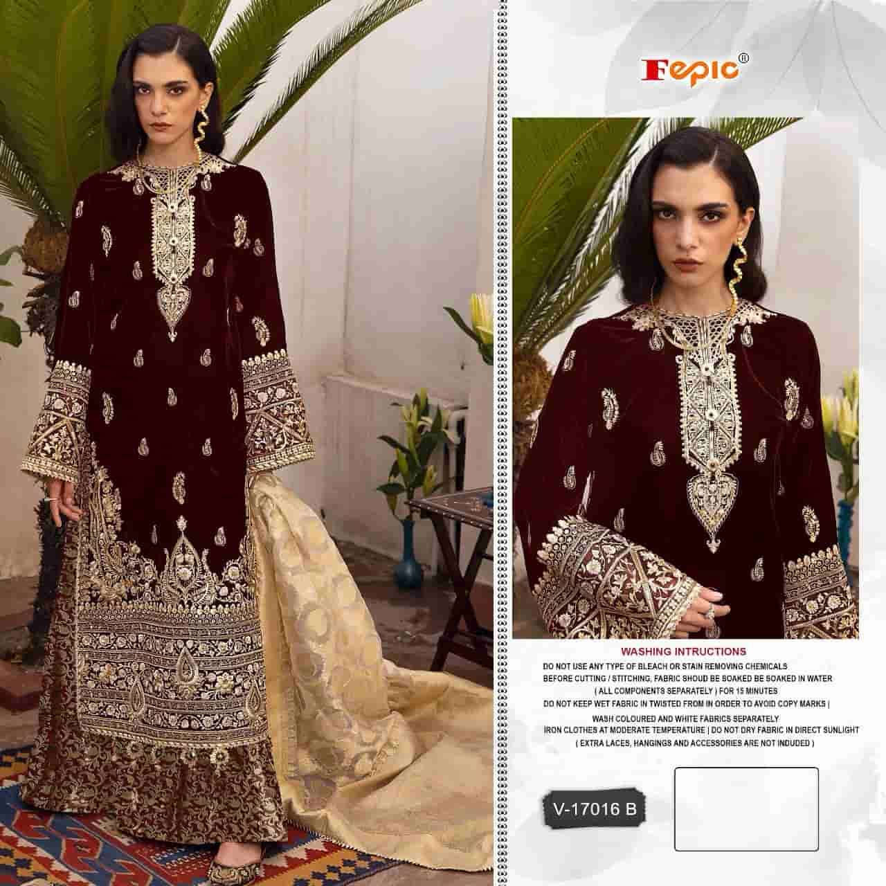 Fepic V 17016 Colors Pakistani Heavy Designer Style Velvet Salwar Suit view 3