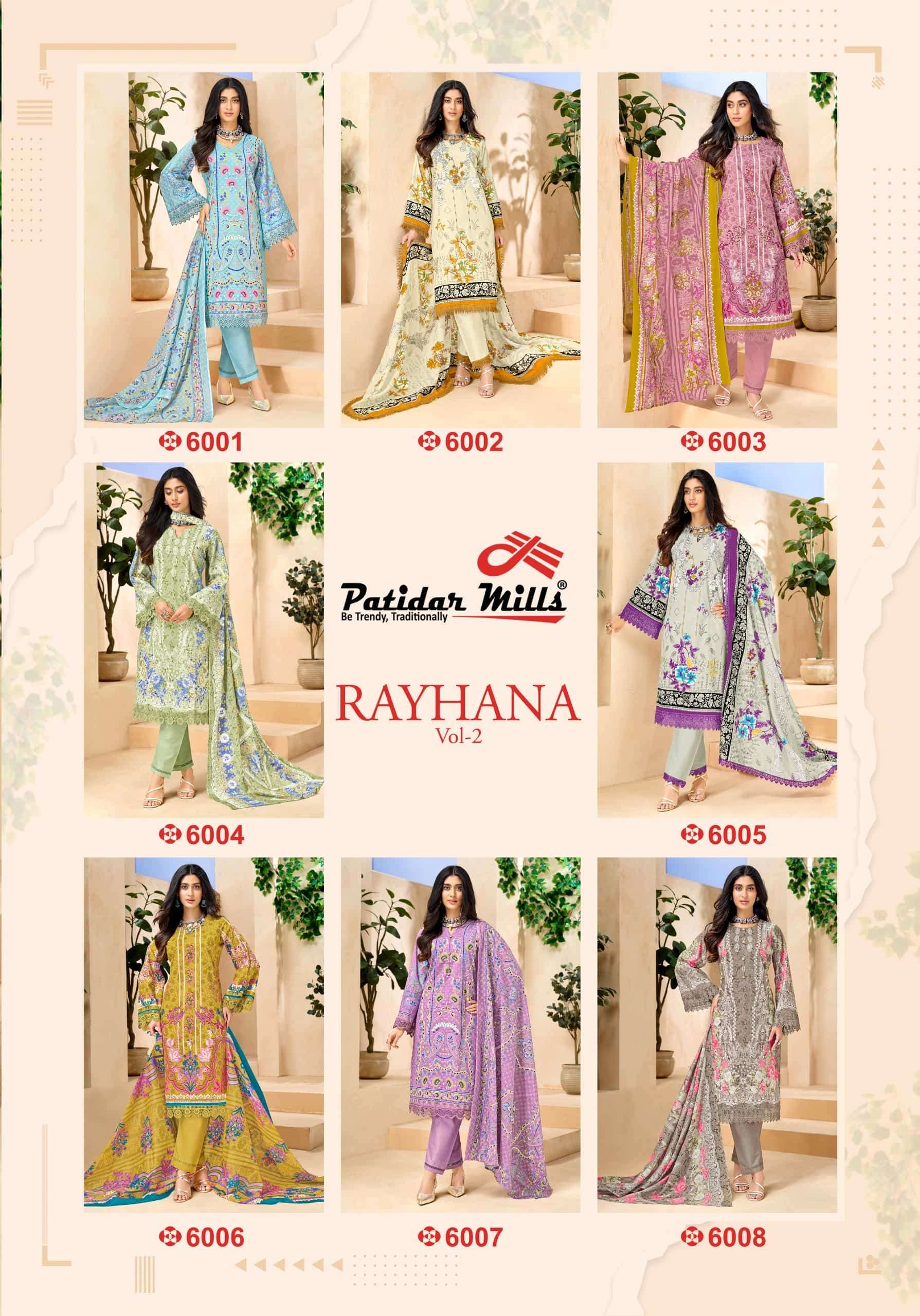 Patidar Mills Rayhana Vol 2 Fancy Cotton Dress Material Catalog view 2