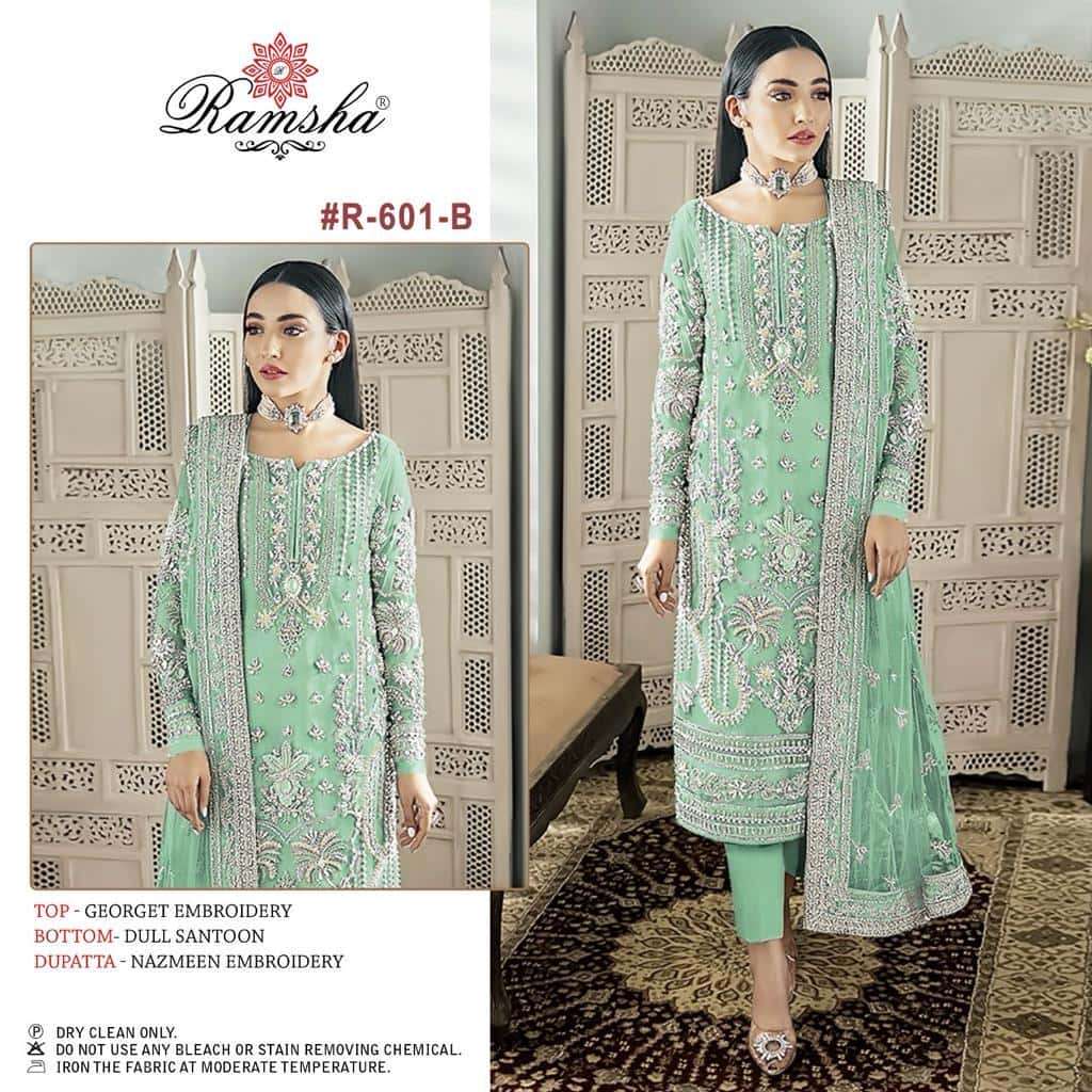 Ramsha R 601 NX Party Wear Style Heavy Designer Pakistani Salwar Suit Wholesalers view 3