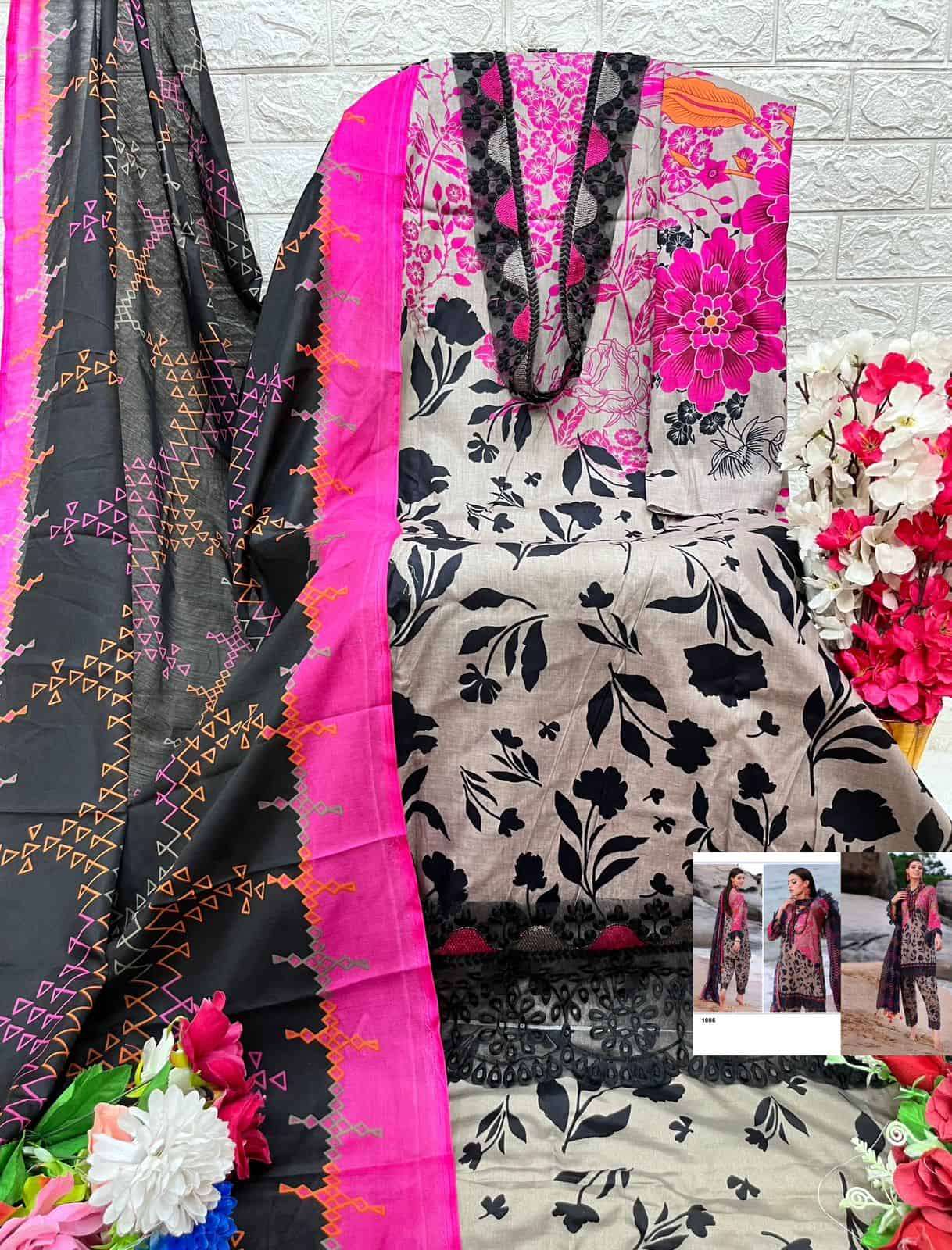 Aasha Designer Sana Safinaz Muslin Cotton Suit view 2