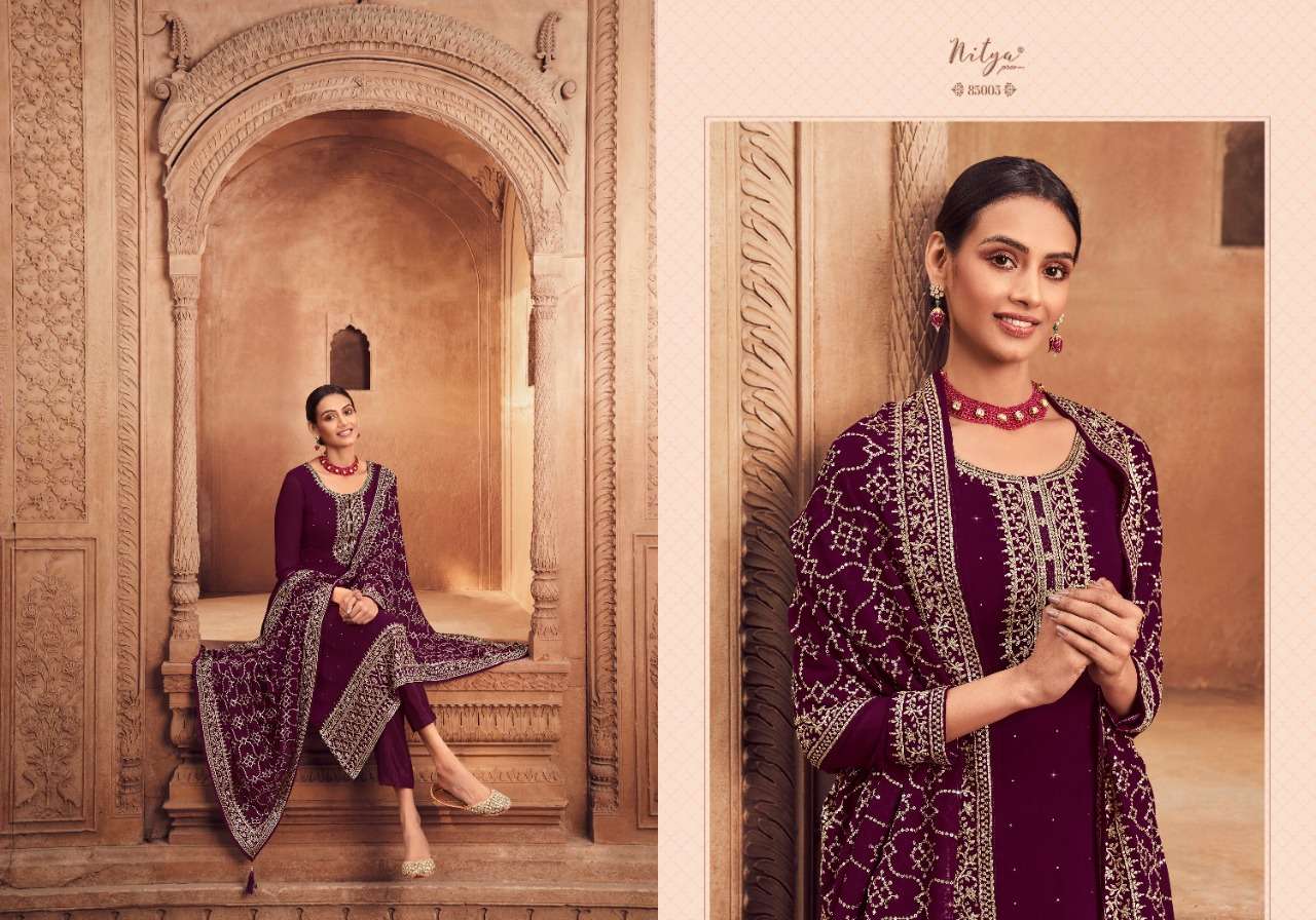 LT Fabrics nitya Vol 185 Party Wear georgette Straight Suit Collection view 9