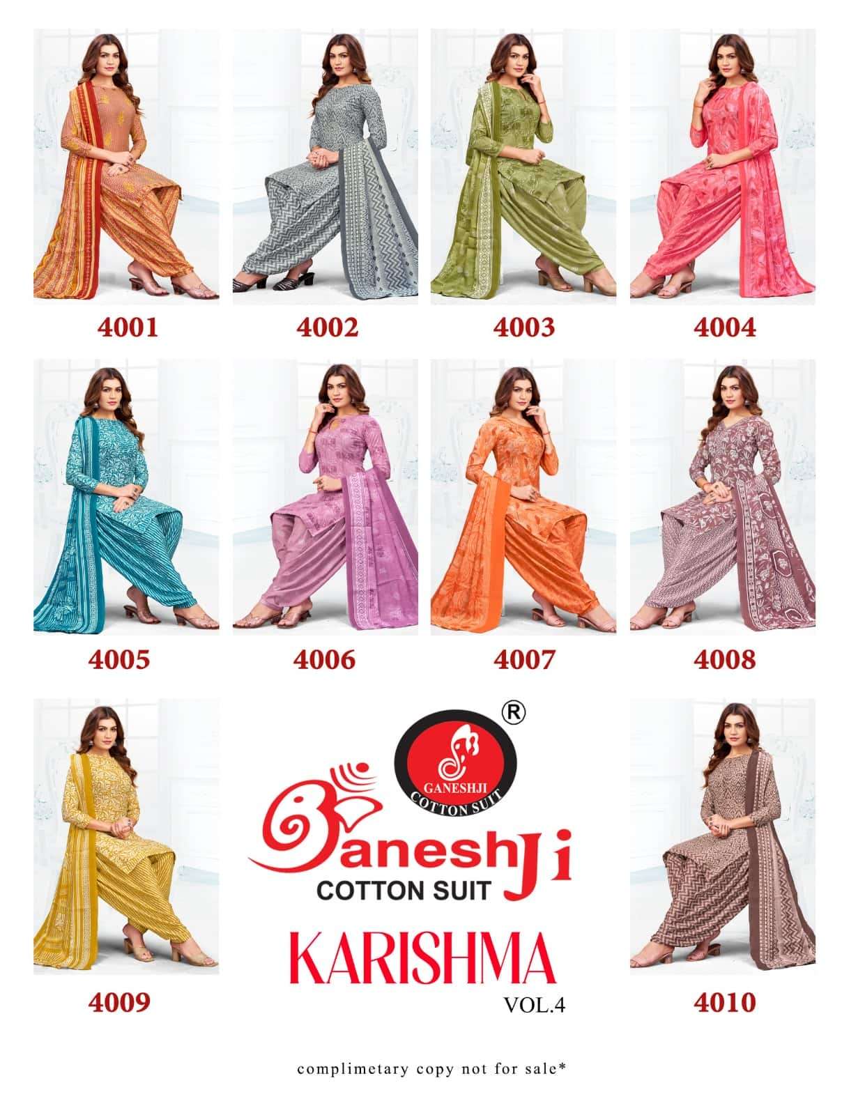 Ganeshji Karishma Patiyala Vol 4 Unstitch Cotton Salwar Suit Sets view 6