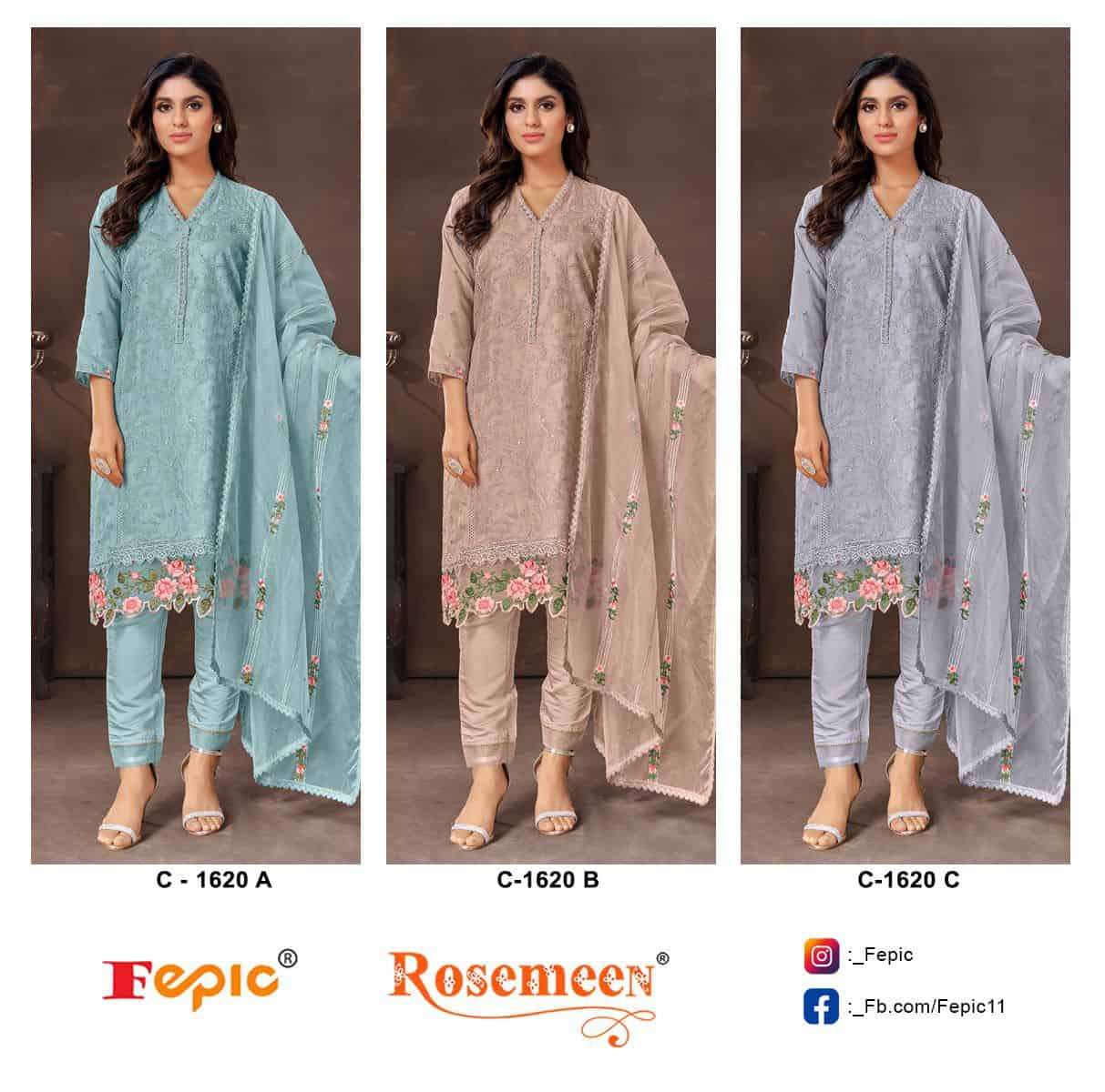 Fepic C 1620 Colors Pakistani Party Wear Style Designer Salwar Suit Wholesalers view 4
