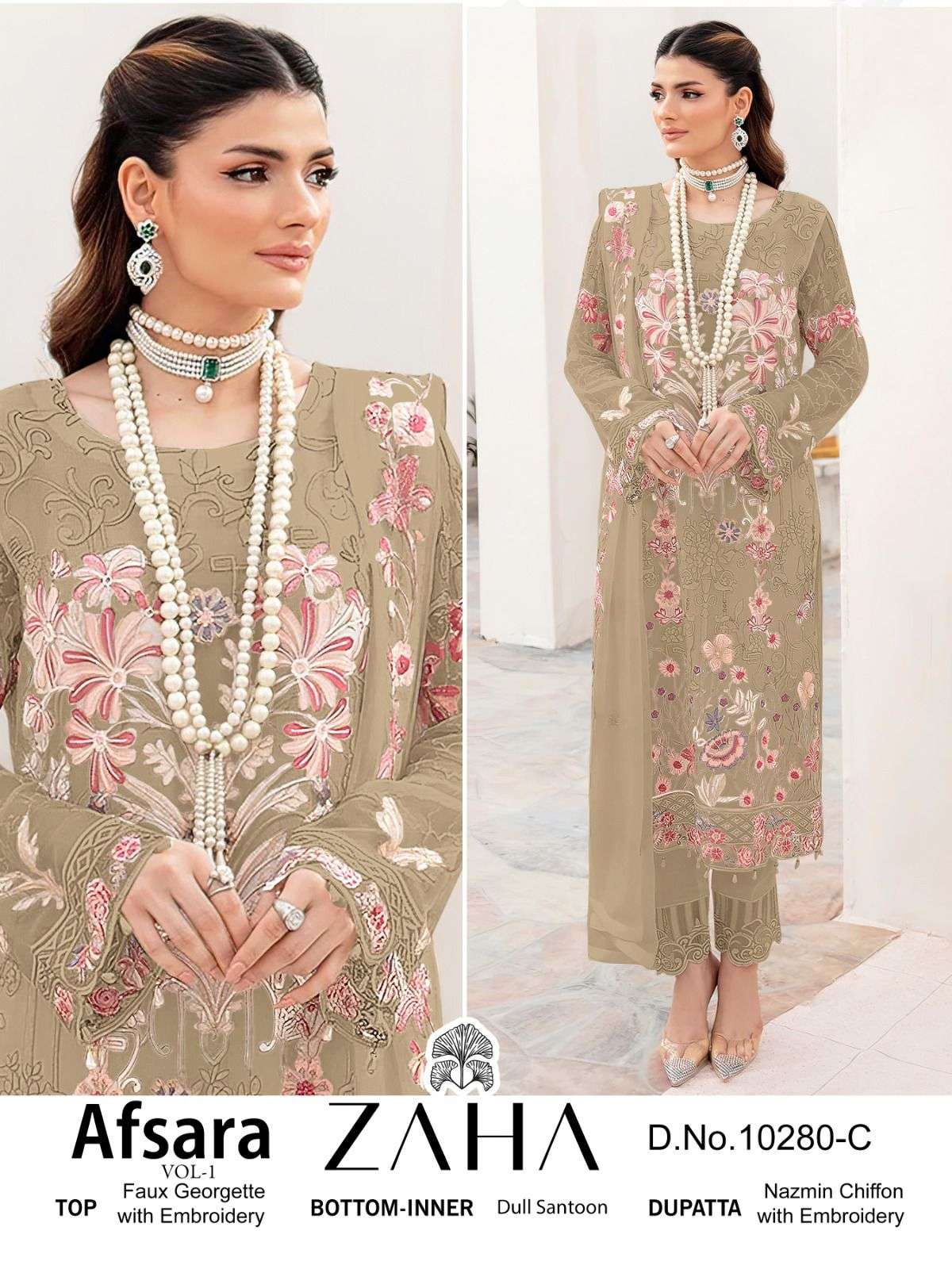 Zaha Afsara Vol 1 10280 Colors Designer Work Pakistani Dress view 5