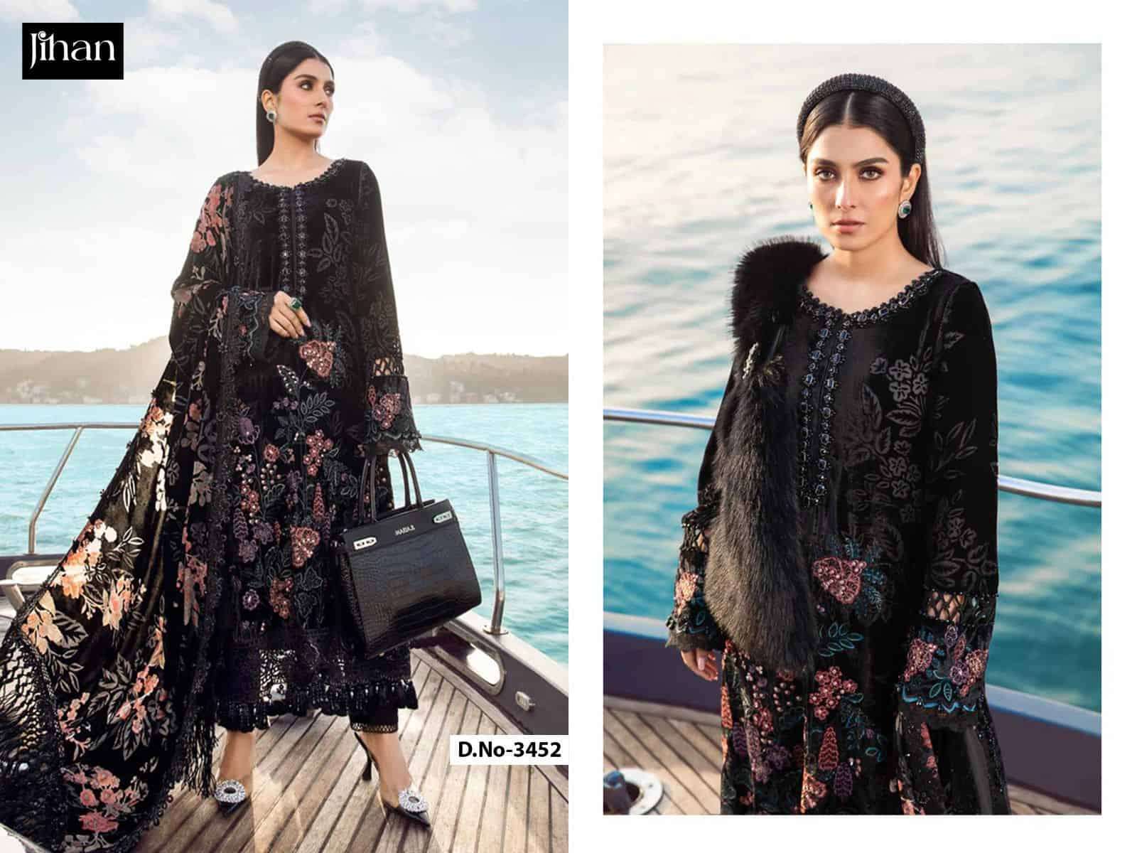 Jihan Maria B 3452 Colors Exclusive Latest Fancy Embroidered Cotton Dress Collection view 2