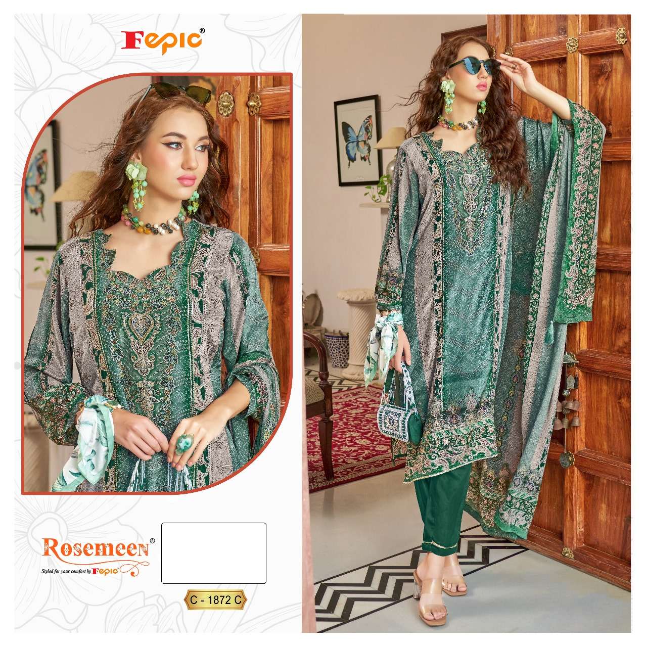 Fepic Rosemeen Printed Embroidered Salwar Suit view 2