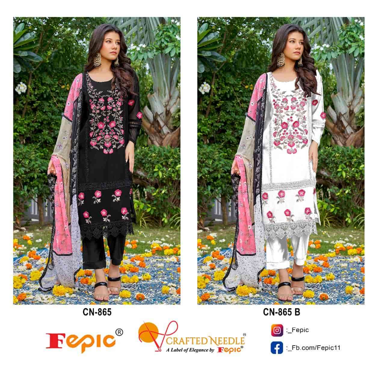 Fepic Crafted Needle Embroidered Georgette Suit view 2