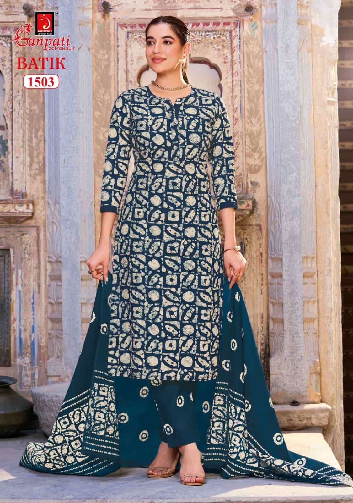 Ganpati Batik With Pant Vol 15 Unstitch Cotton Ladies Dress view 11
