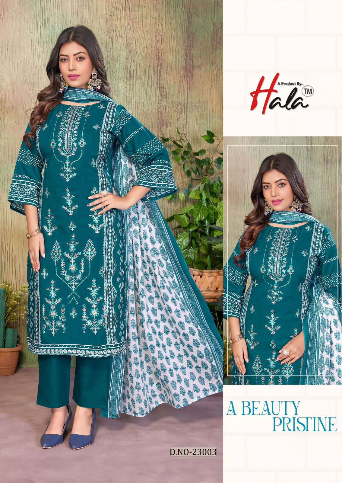 Hala Bin Saeed Vol 23 Unstitch Cotton Ladies Dress view 3
