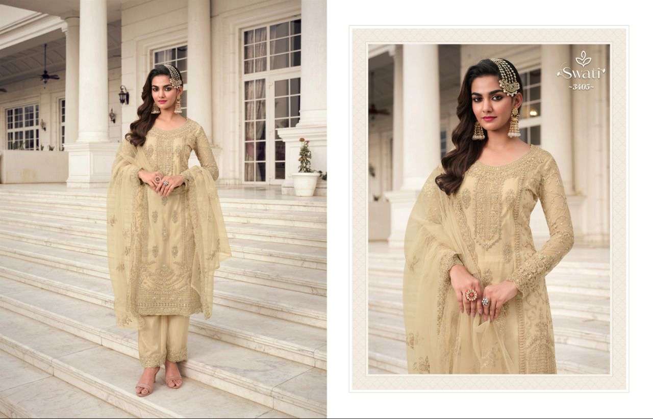 Swagat Swati 3401 to 3407 Designer party Wear Salwar kameez Collection view 9