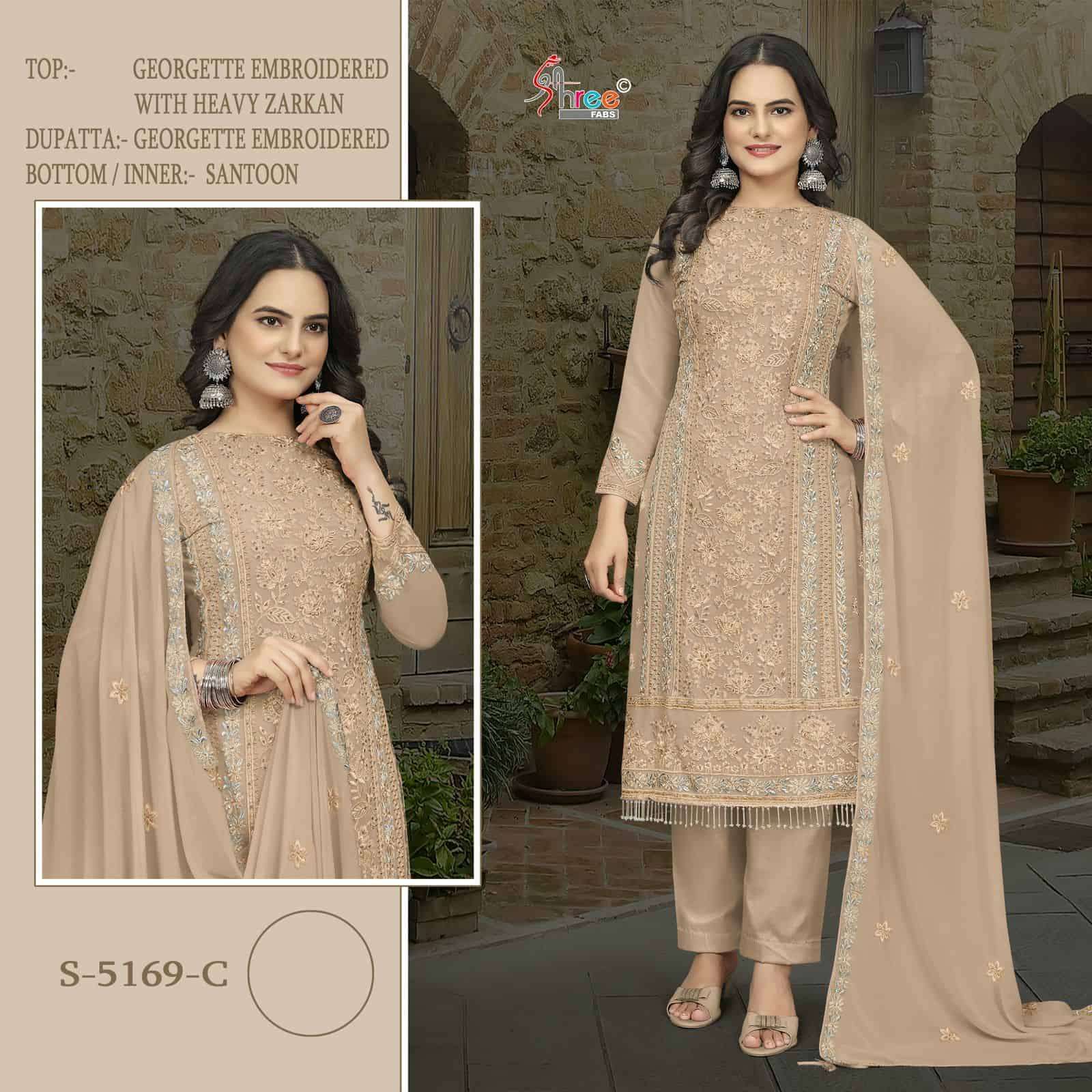 Shree Fabs S 5169 C Designer Georgette Embroidered Dress Collection