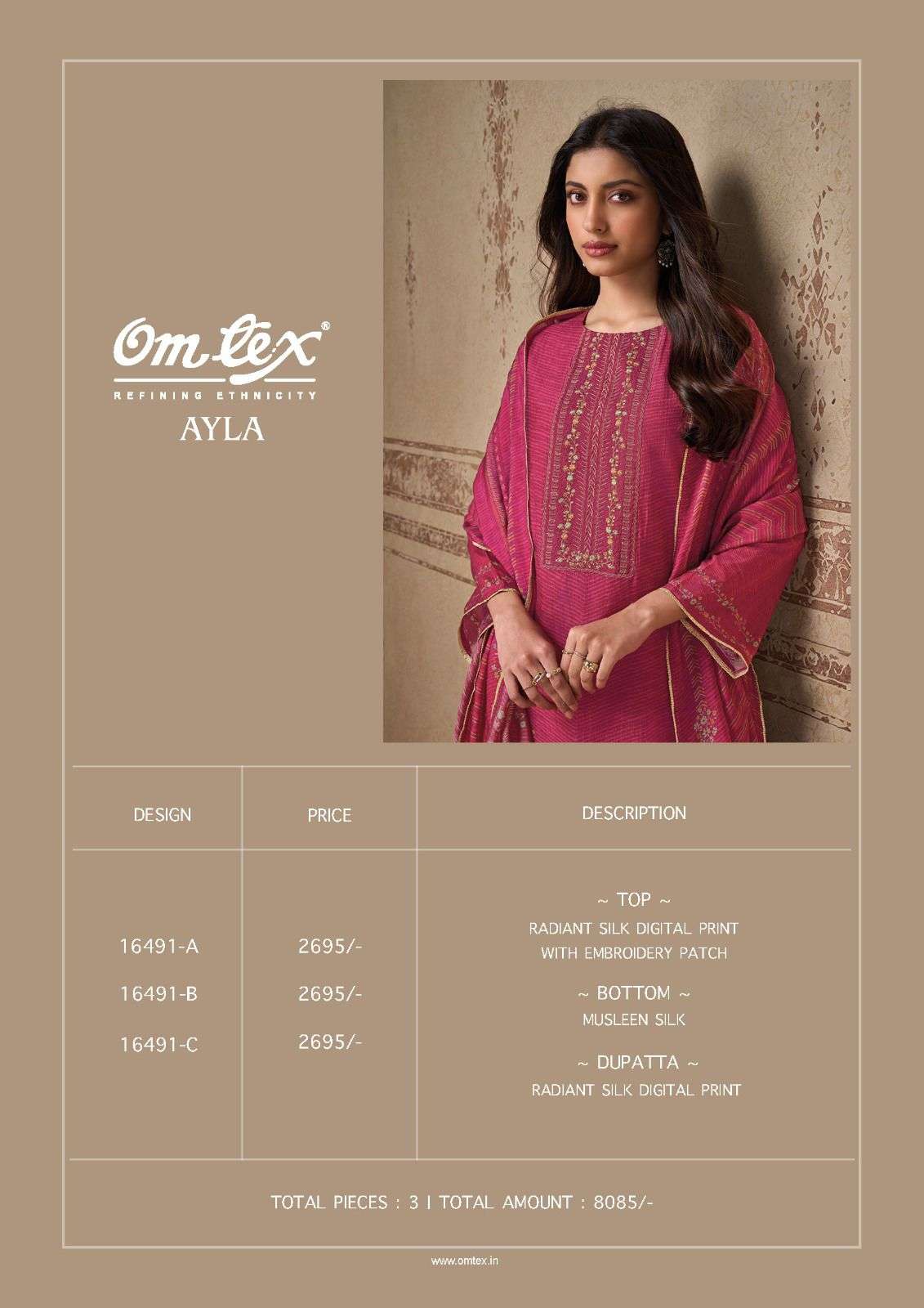 Omtex Ayla Fancy Silk Premium Ladies Dress