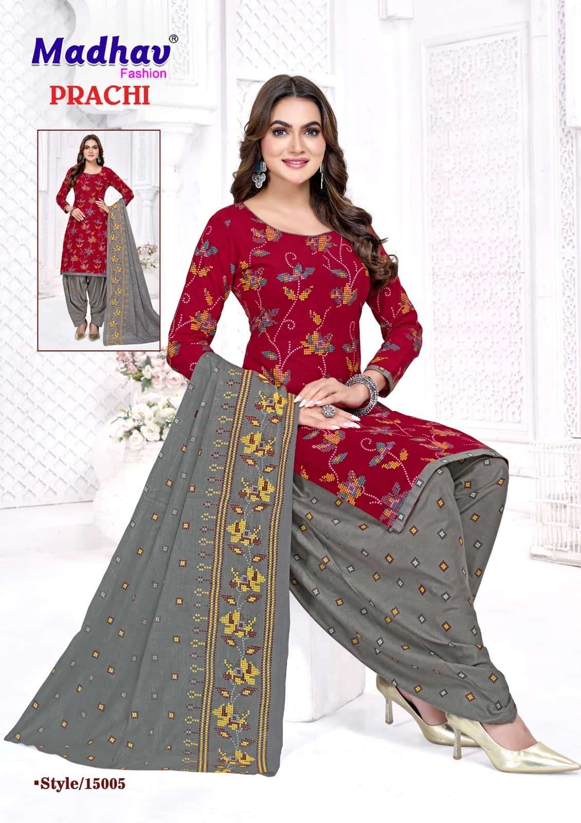 Madhav Fashion Prachi Vol 15 Pure Cotton Dress Material view 10