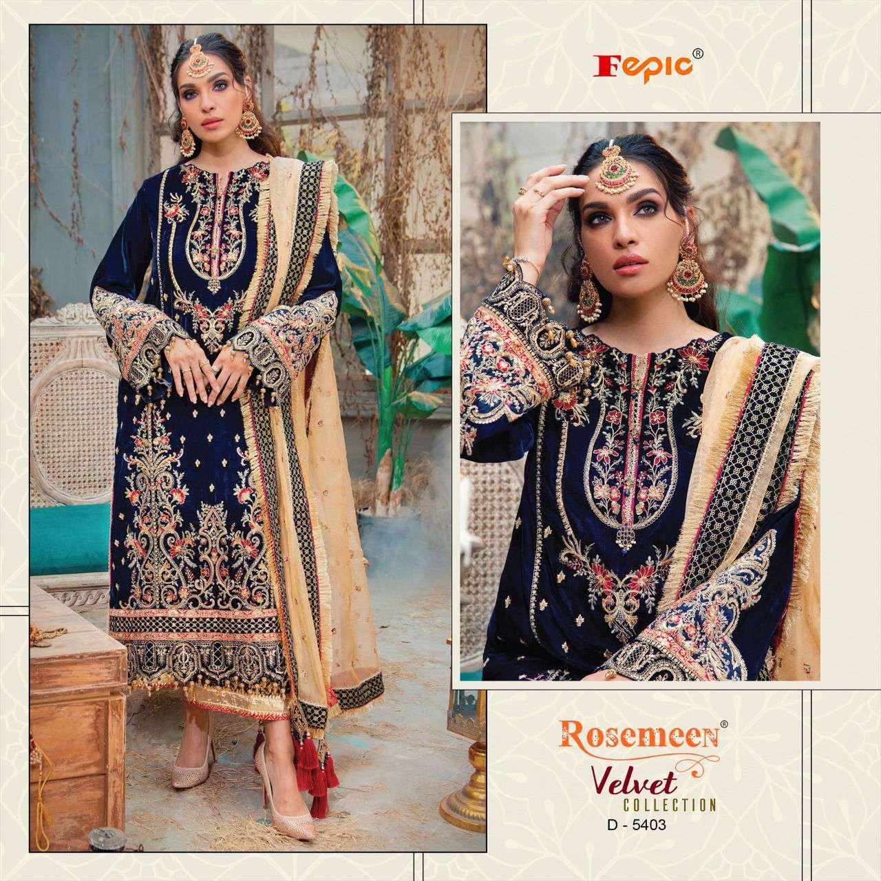 Fepic Rosemeen Embroidered Velvet Pakistani Suit view 6