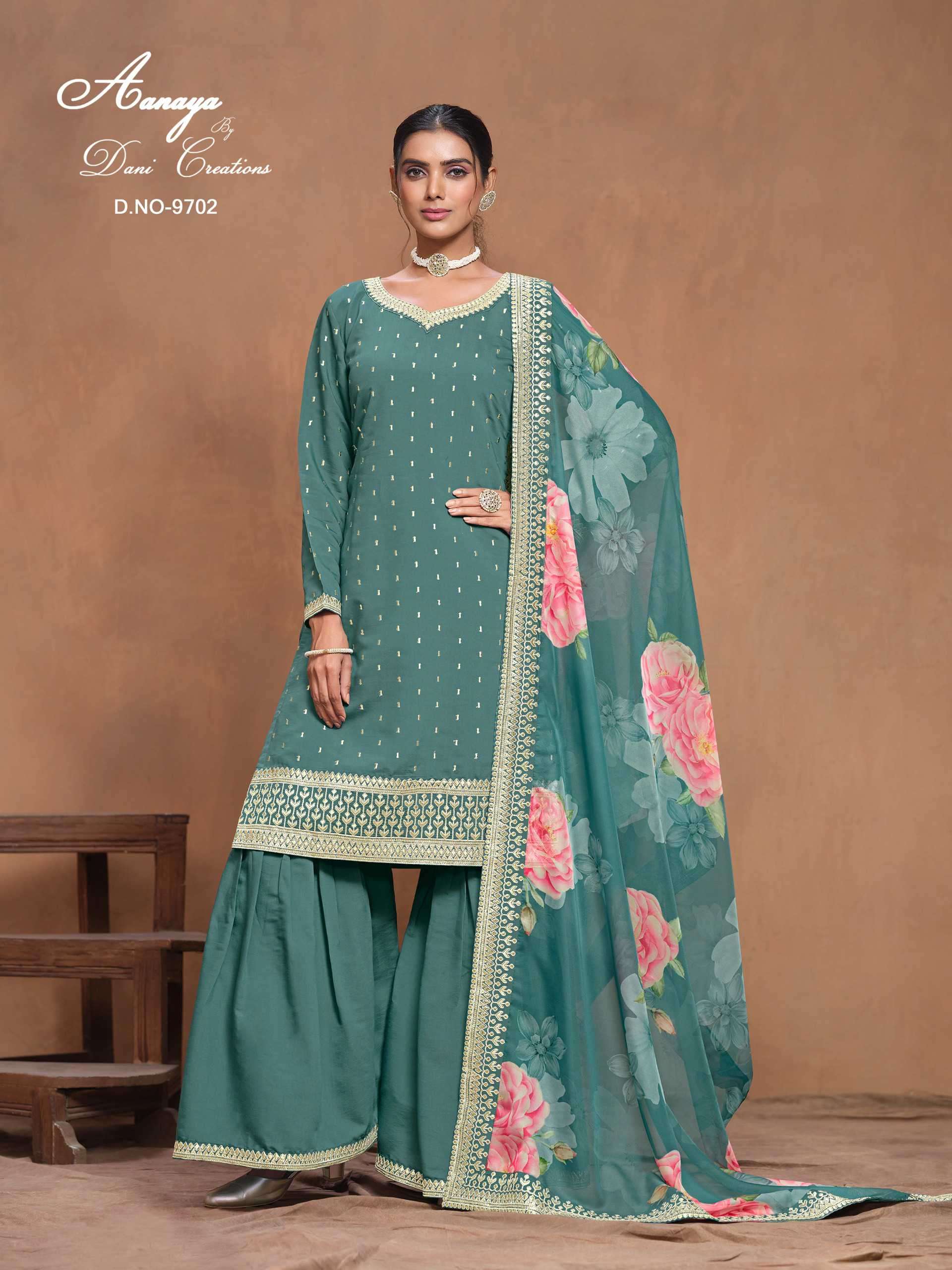 Aanaya Vol 197 9701 To 9704 Festive Wear Designer Silk Suit view 5