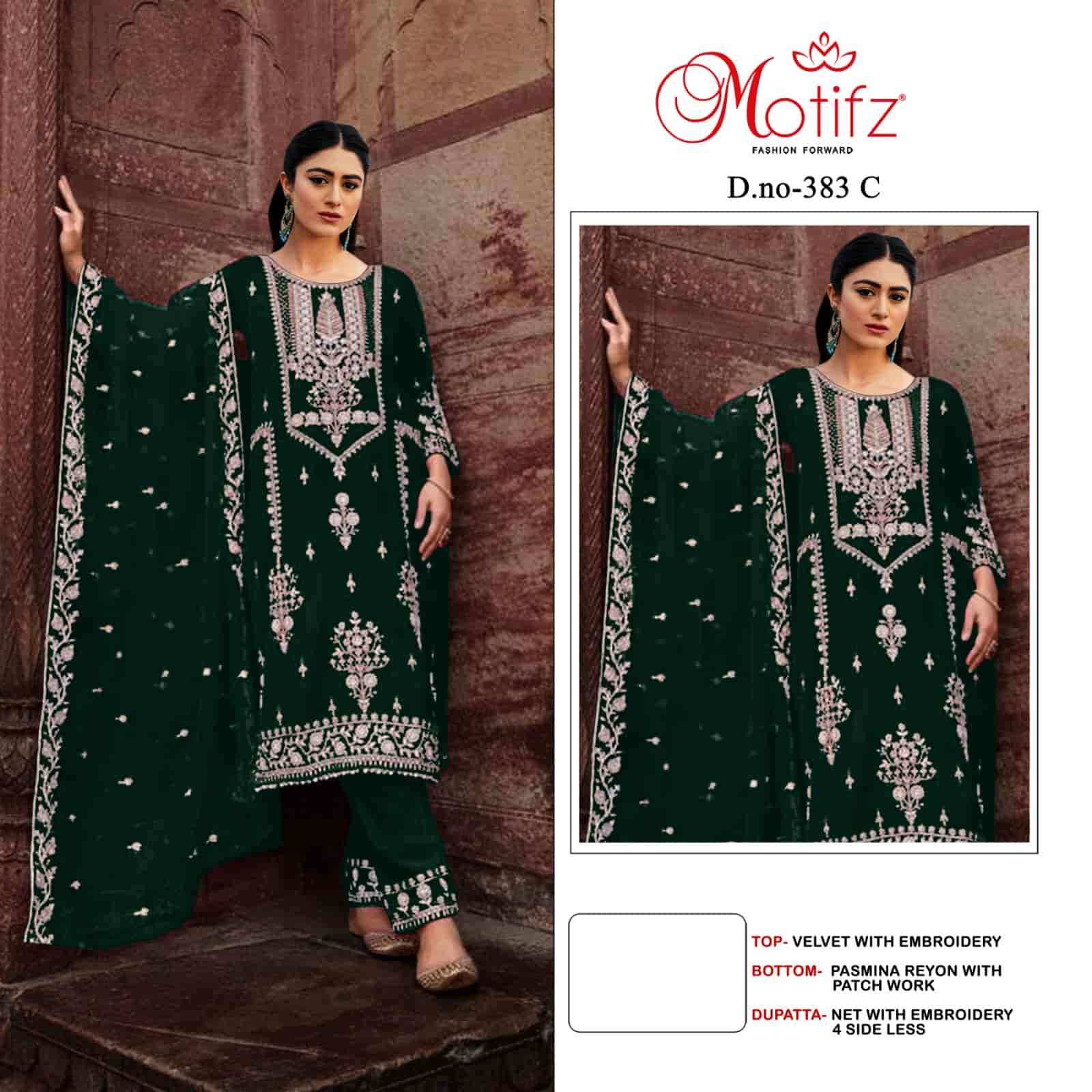 Motifz 383 Velvet Pakistani Designer Suit view 4