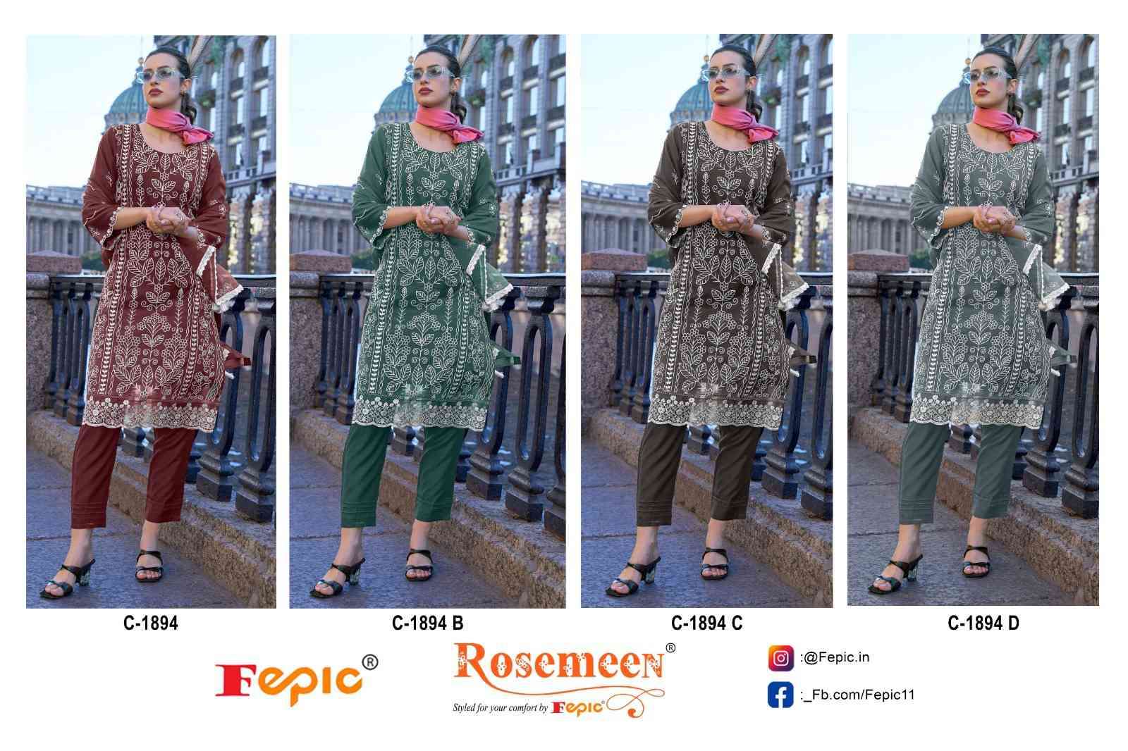 Fepic C 1894 Colors Organza Pakistani Suit Price view 9