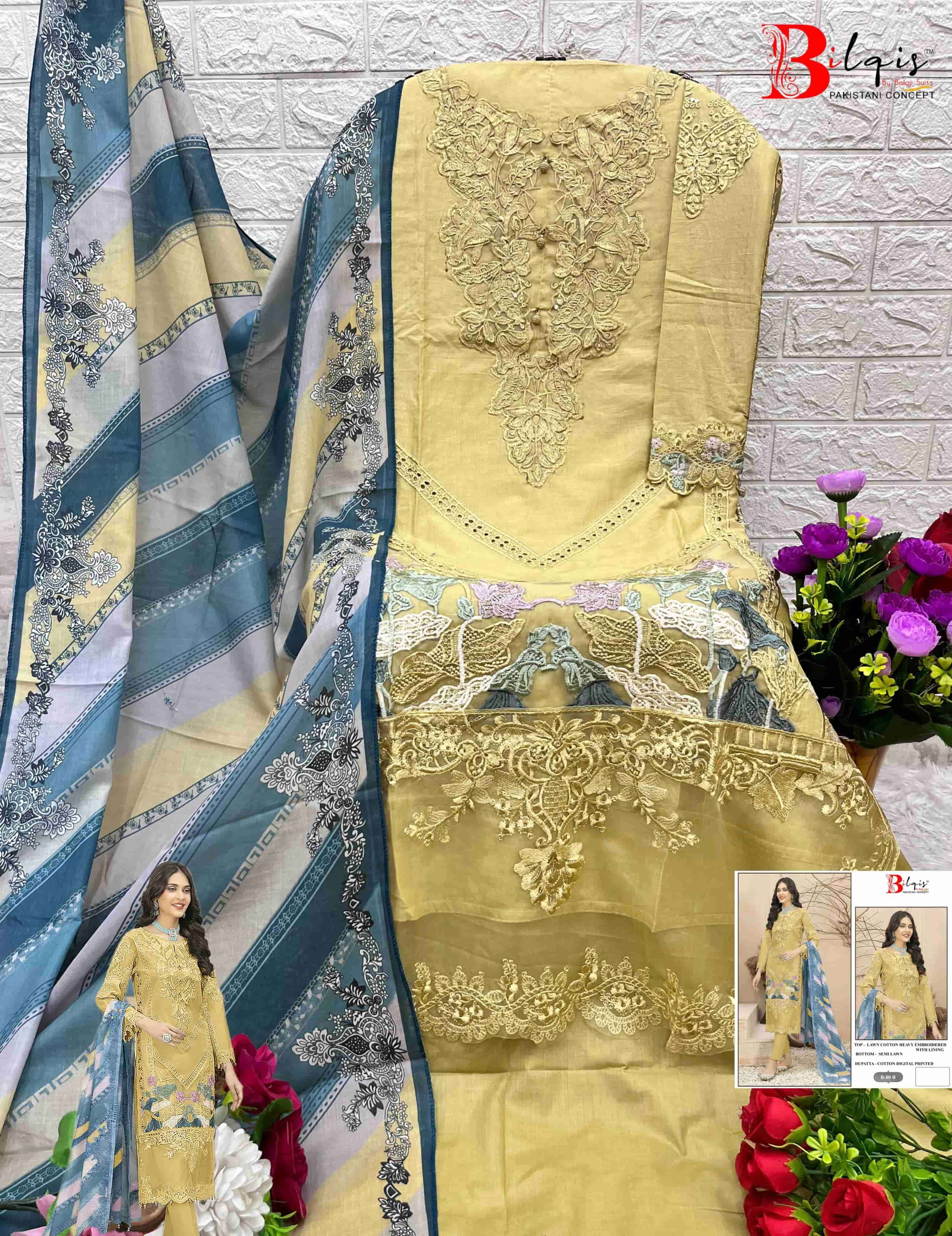 Bilqish B 80 Colors Pakistani Designer Cotton Embroidered salwar Suit Exporter view 7