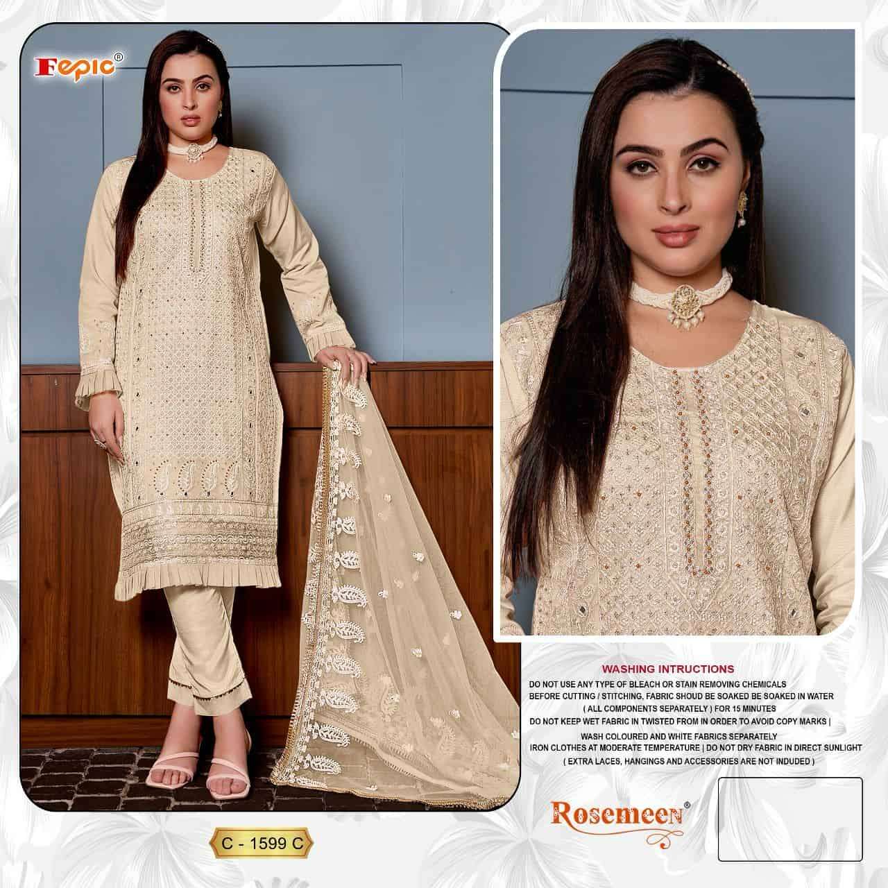 Fepic C 1599 Colors Heavy Designer Pakistani Style Festive Wear Suit Wholesalers view 3