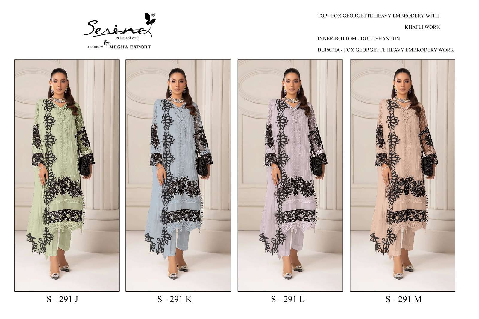 Serine S 291 Colors pakistani Salwar Collecion At Price view 5