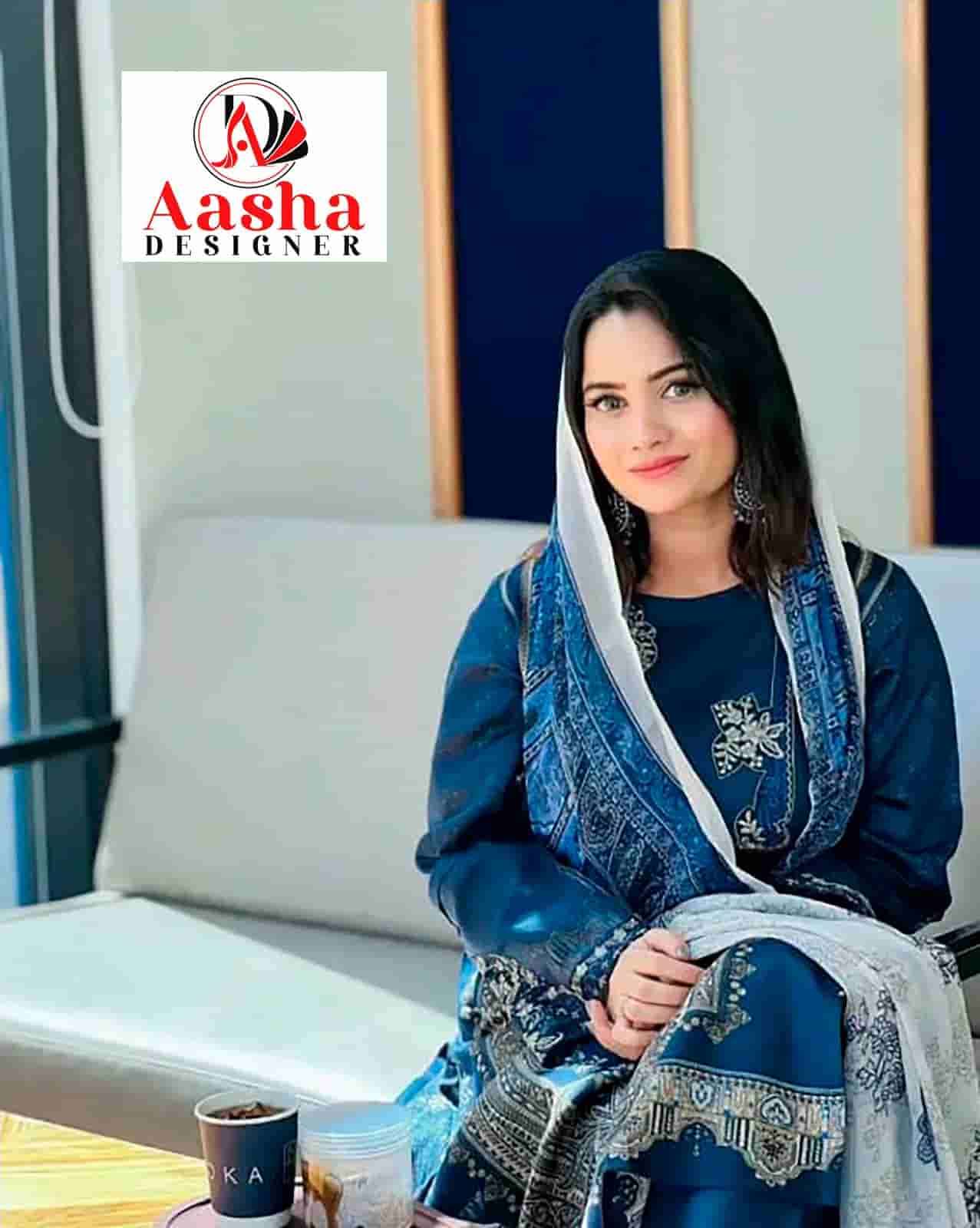 Aasha Designer 1006 Colors Fancy Embroidered Designer Cotton Salwar Suit Collection view 8