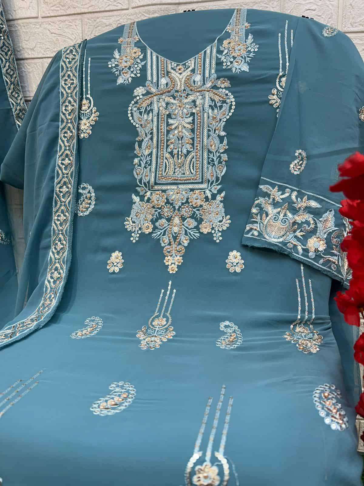 Zaha 10290 B Georgette Pakistani Salwar Suit Signature Style view 3