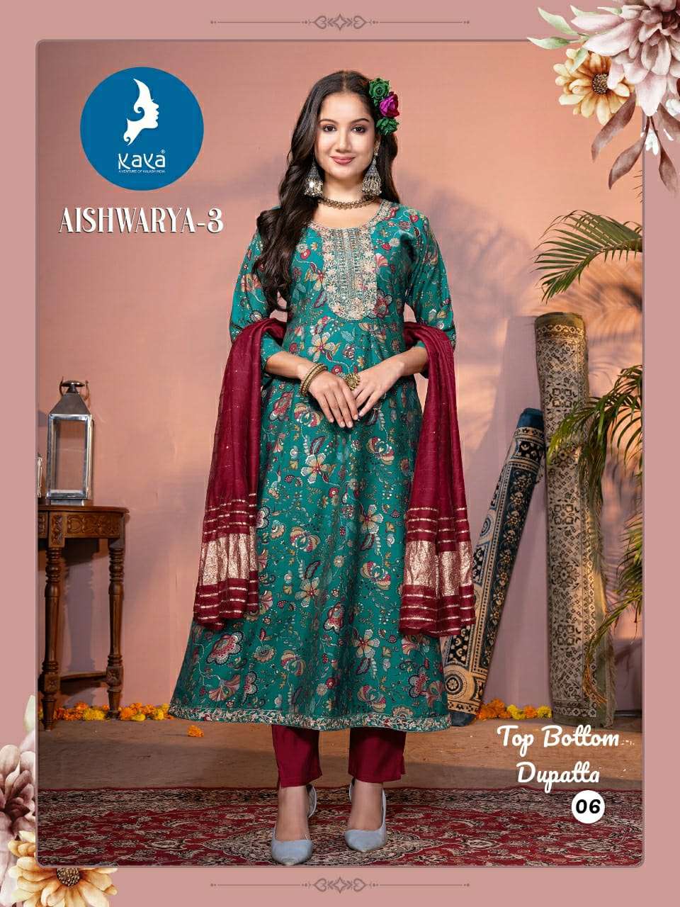 Kaya Aishwarya Vol 3 Anarkali Style 3 Piece Readymade Catalog view 9