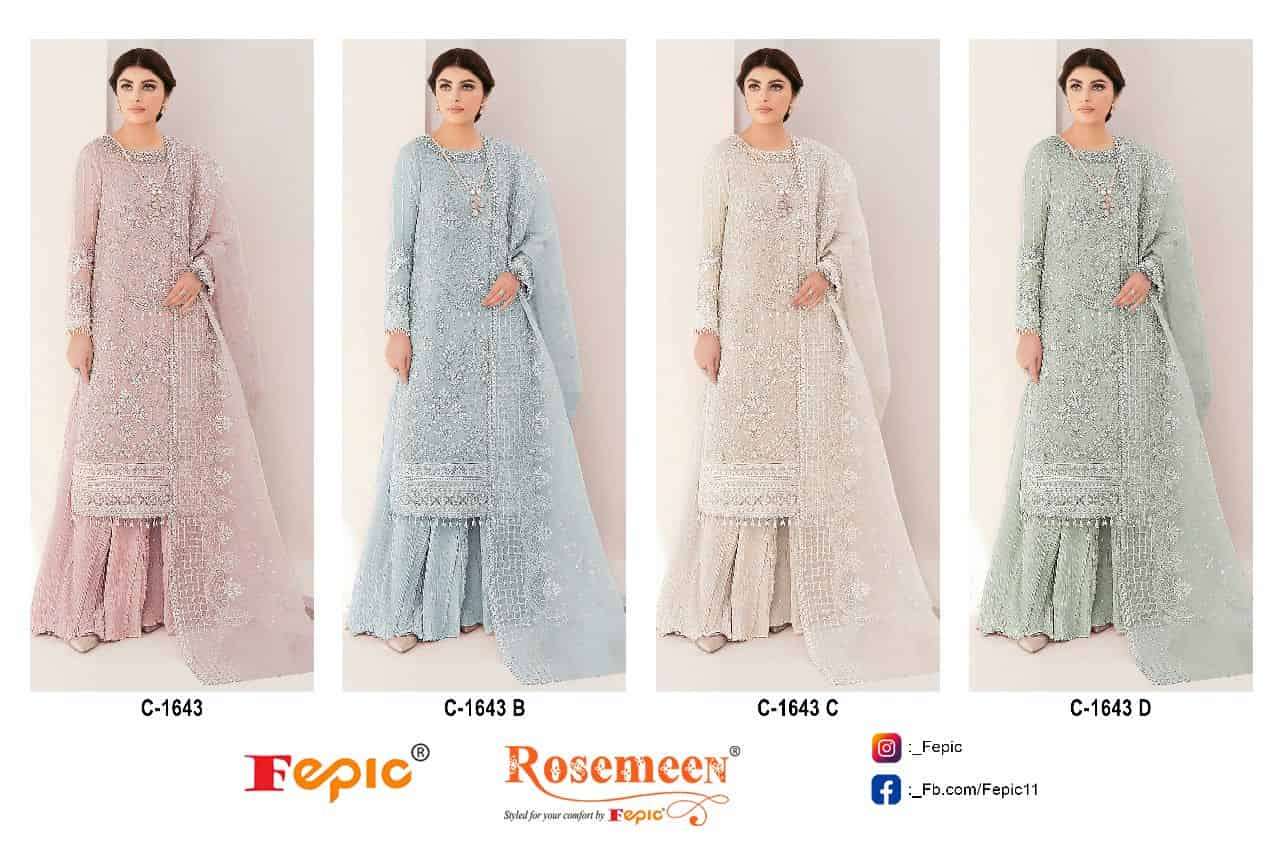 Fepic C 1643 Colors Pakistani Heavy Designer Latest Pakistani Salwar Suit Exporter view 5